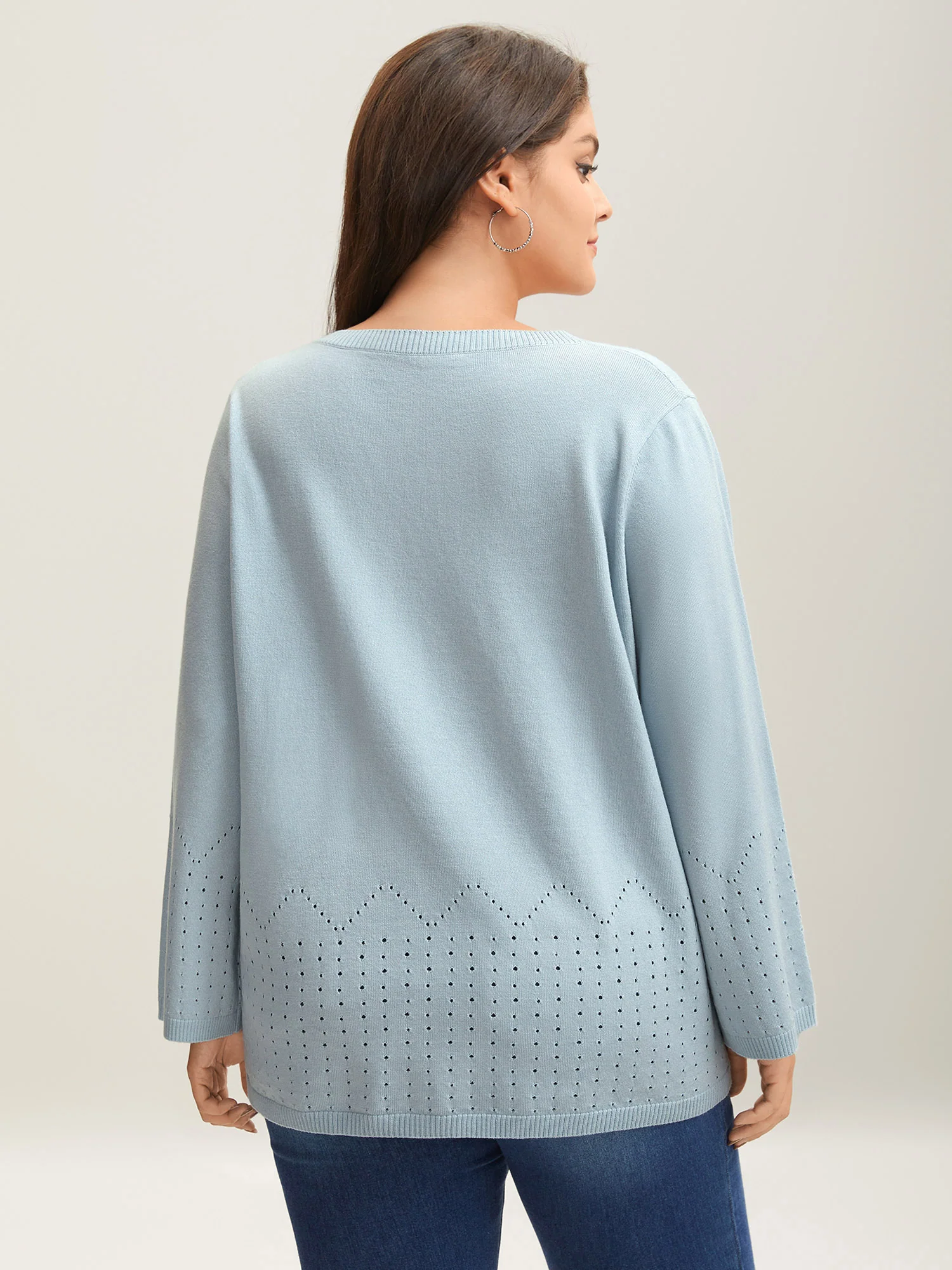 Lightweight Woolen Cut-Out Pullover - Image 2