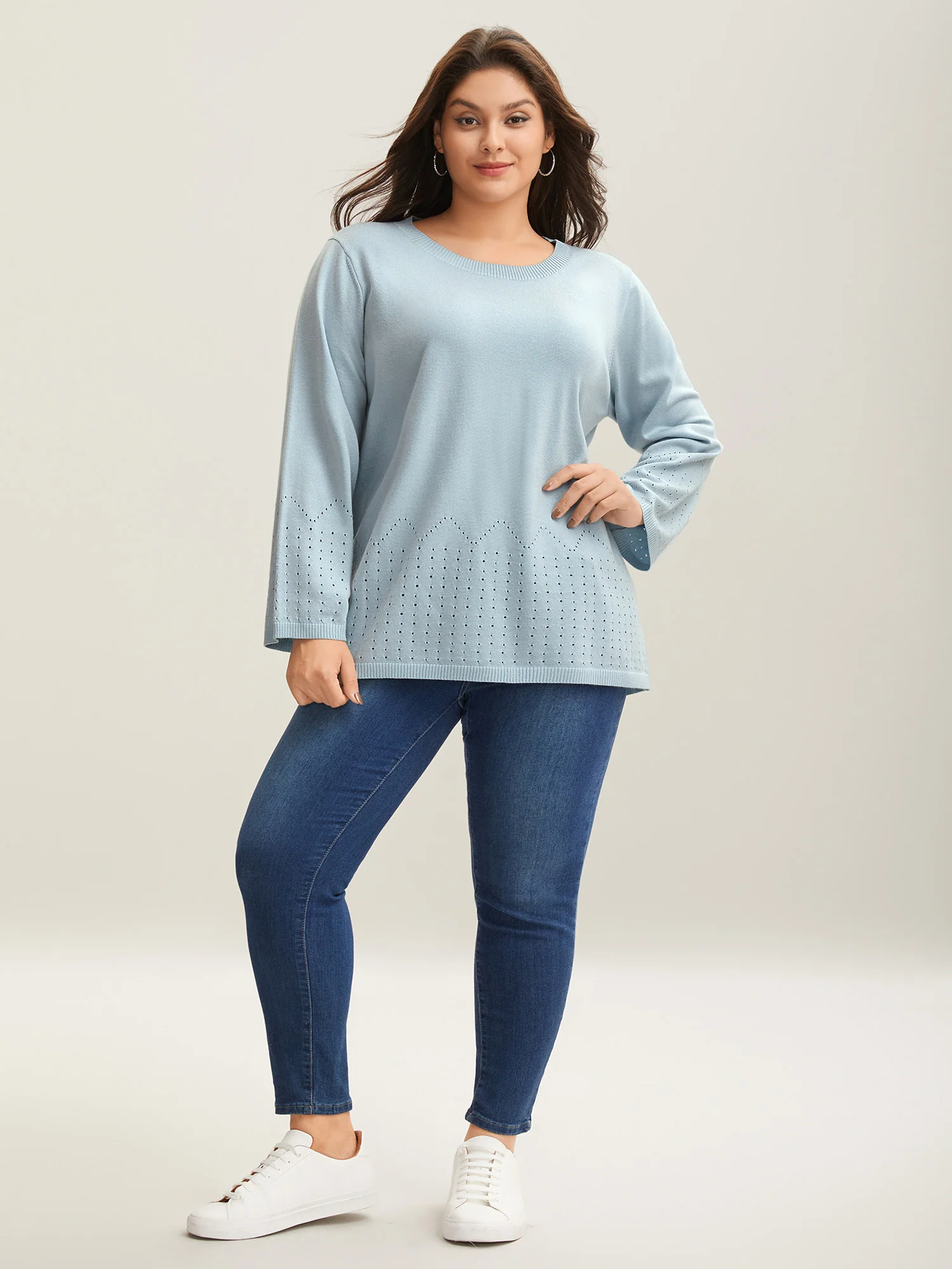 Lightweight Woolen Cut-Out Pullover - Image 3
