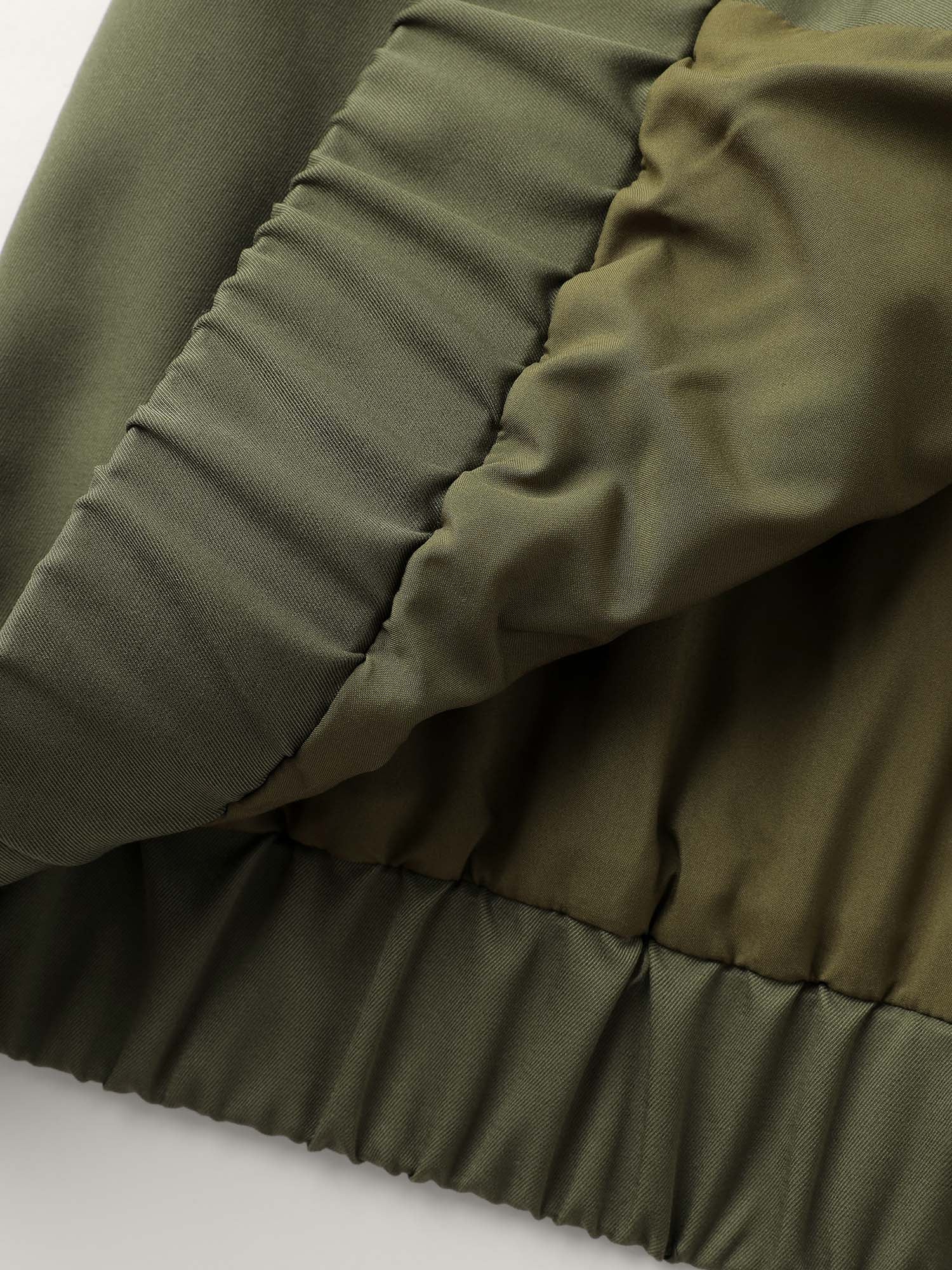 Lined Pockets Shirred Cuffs Zipper Jacket - Image 5