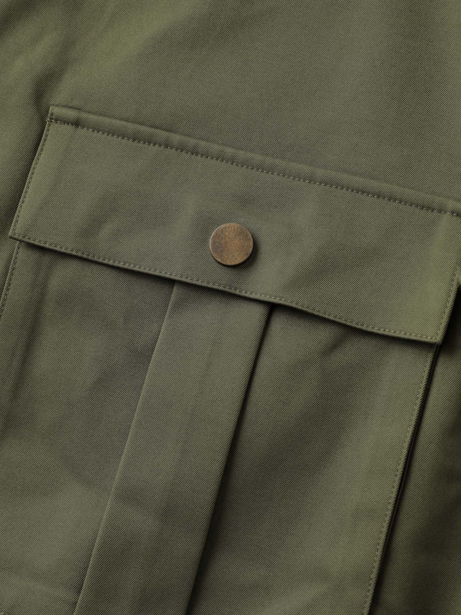 Lined Pockets Shirred Cuffs Zipper Jacket - Image 6
