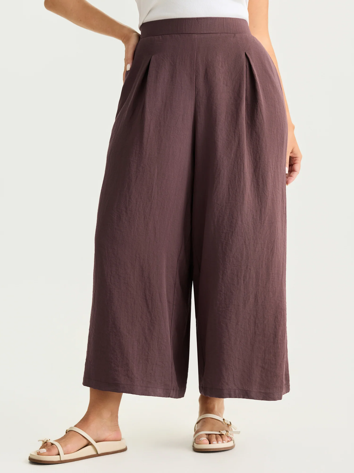 Linen Blend Pleated Relaxed-Fit Pants - Image 2