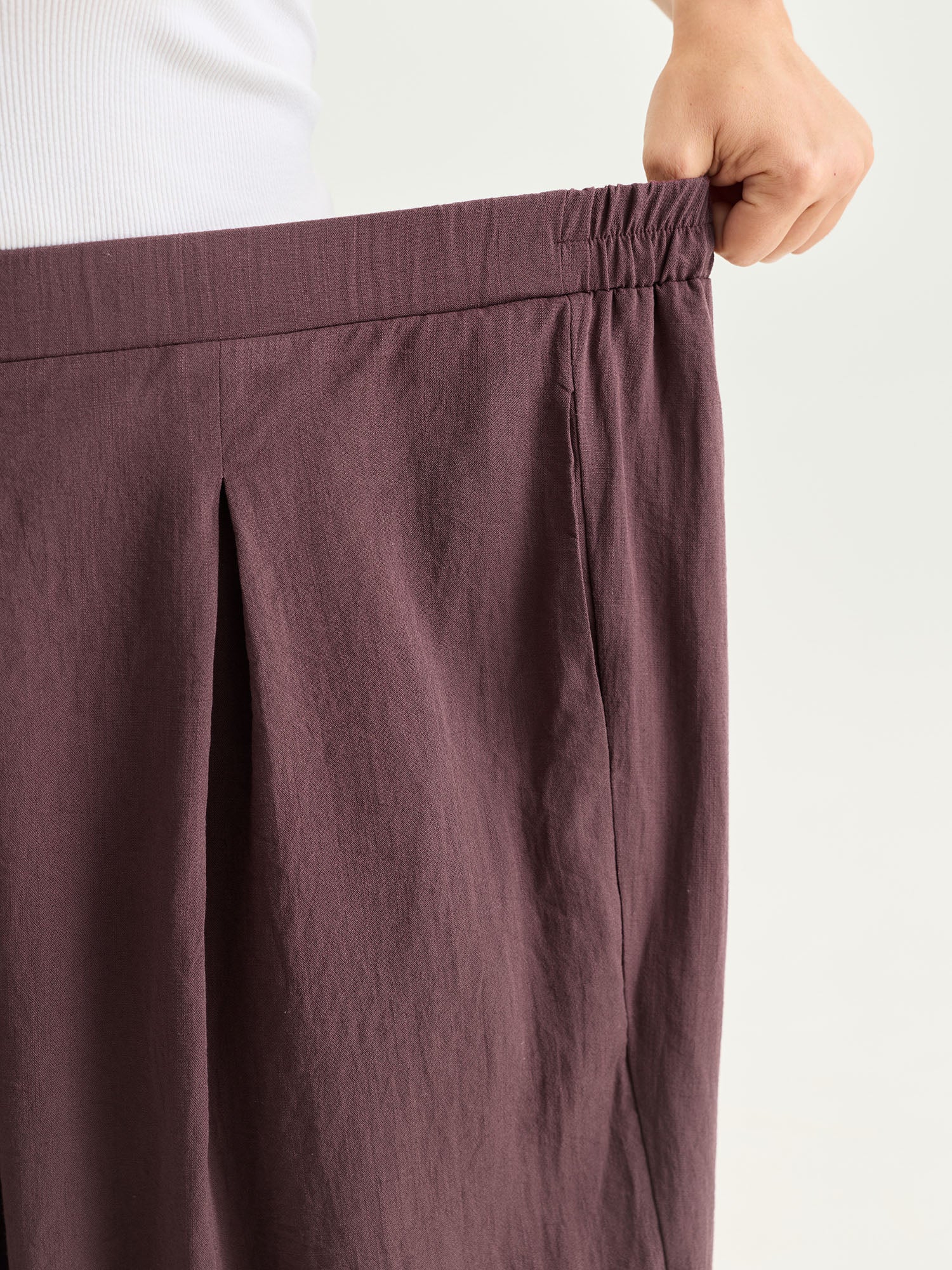 Linen Blend Pleated Relaxed-Fit Pants - Image 3