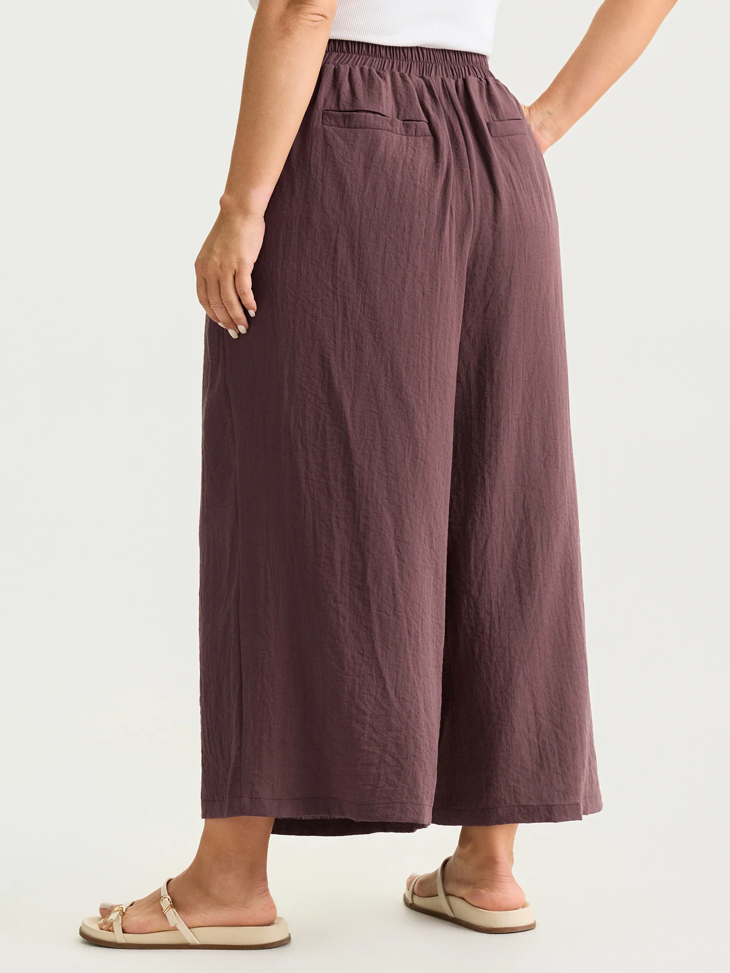 Linen Blend Pleated Relaxed-Fit Pants - Image 5