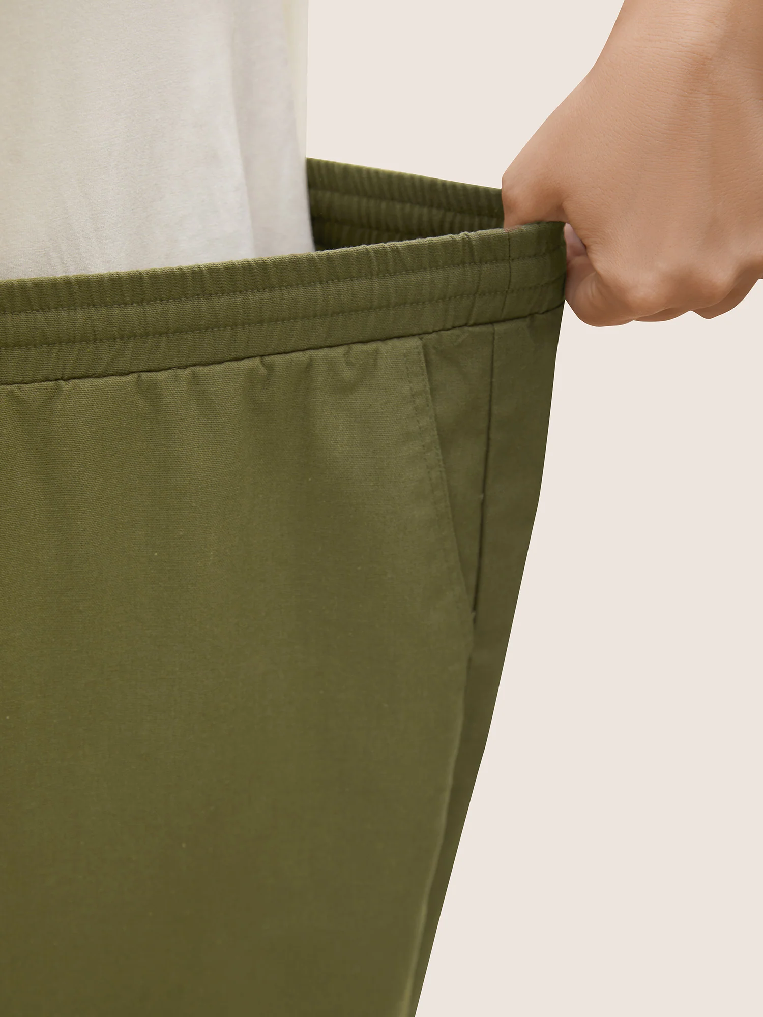 Linen Blend Wide Leg Cargo Pants - Image 4