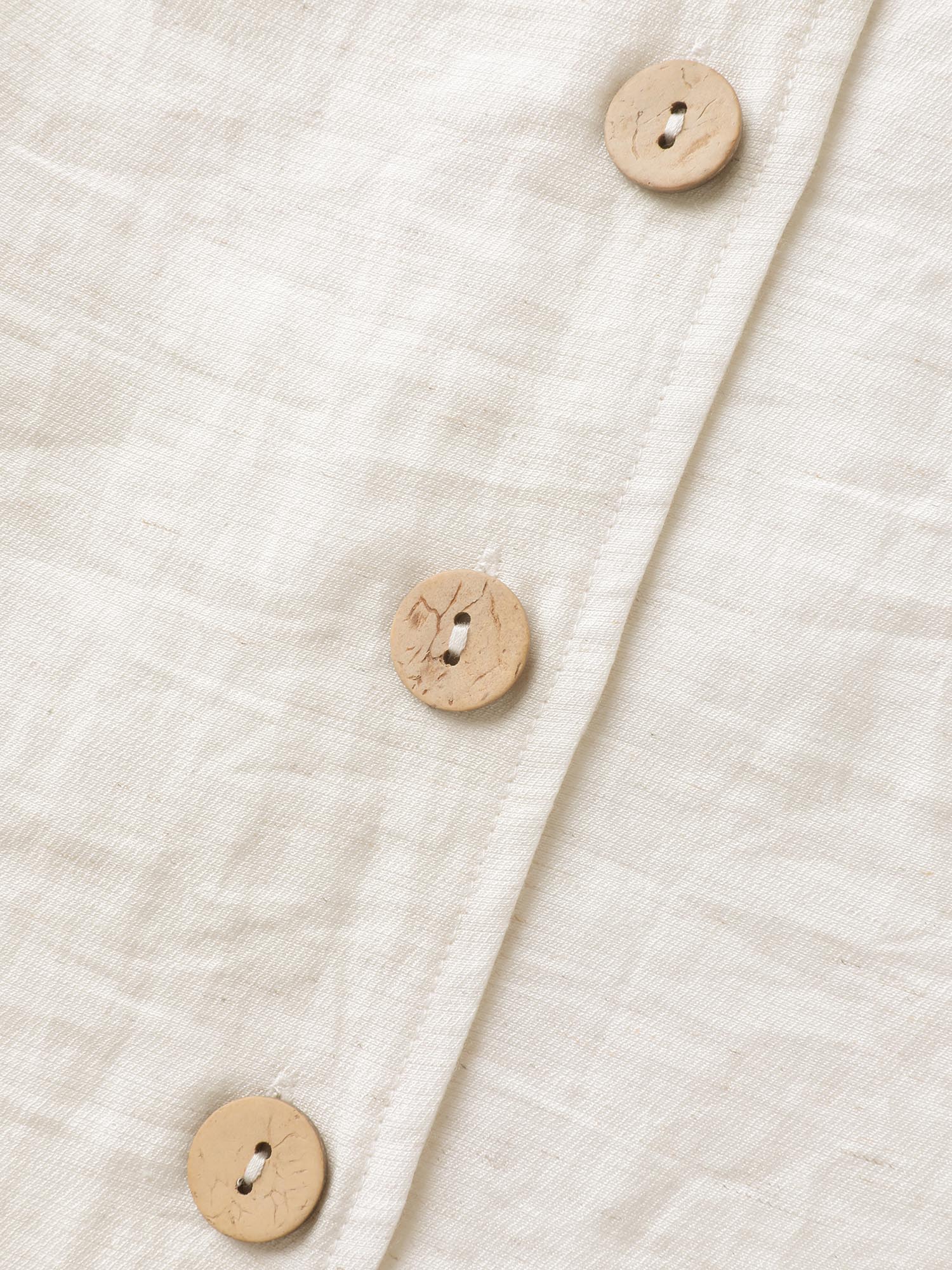 Linen Solid Button Vest - Image 5