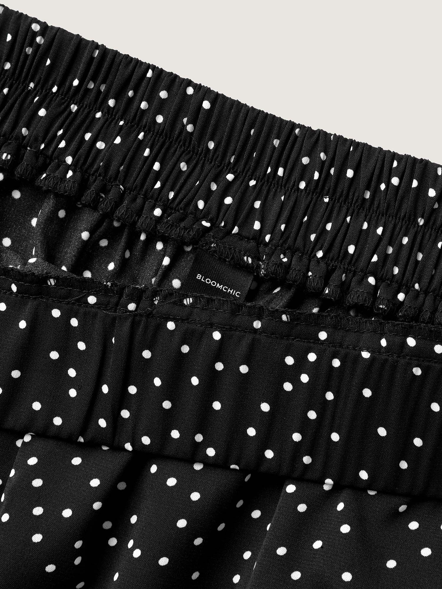 Little Dots Asymmetrical Hem Slit Pants - Image 7