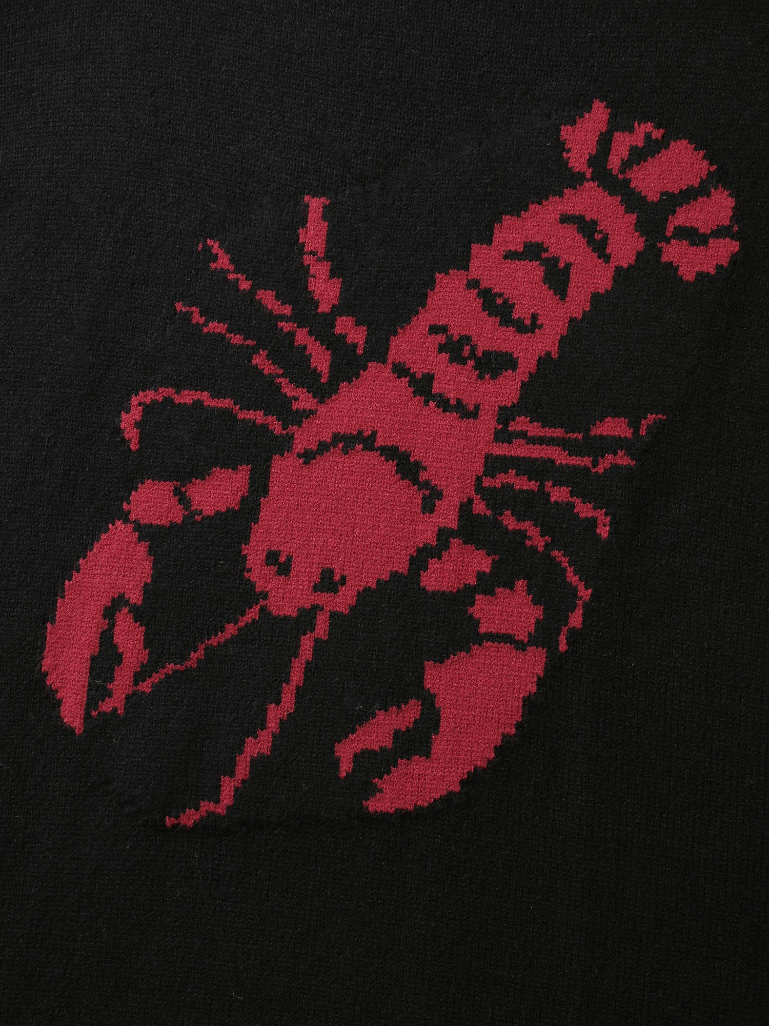 Lobster Jacquard Pockets Color Block Knit Cardigan - Image 5
