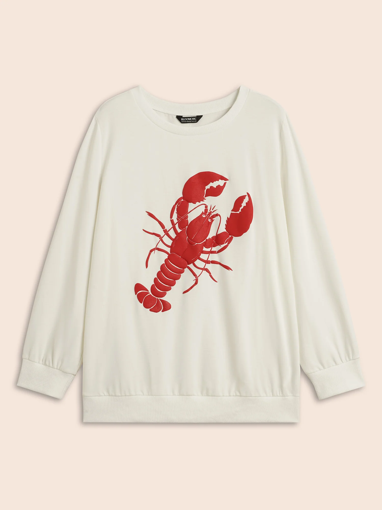 Lobster Pattern Round Neck Sweatshirt - Image 7