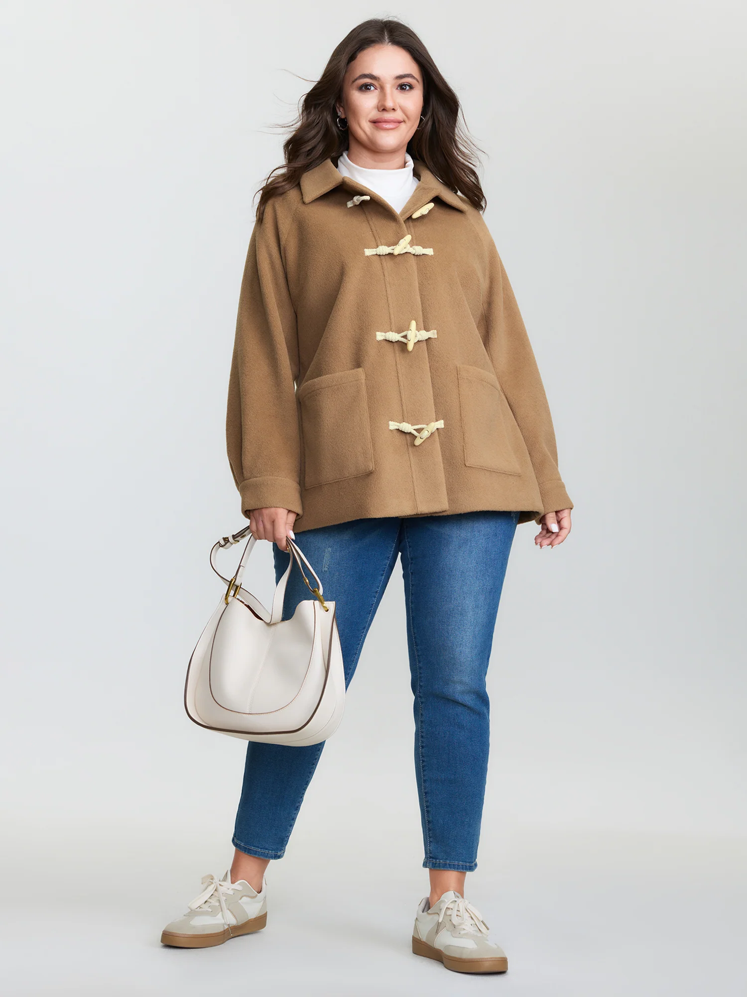 Loop Buttons Pockets Relaxed-Fit Jacket - Image 3