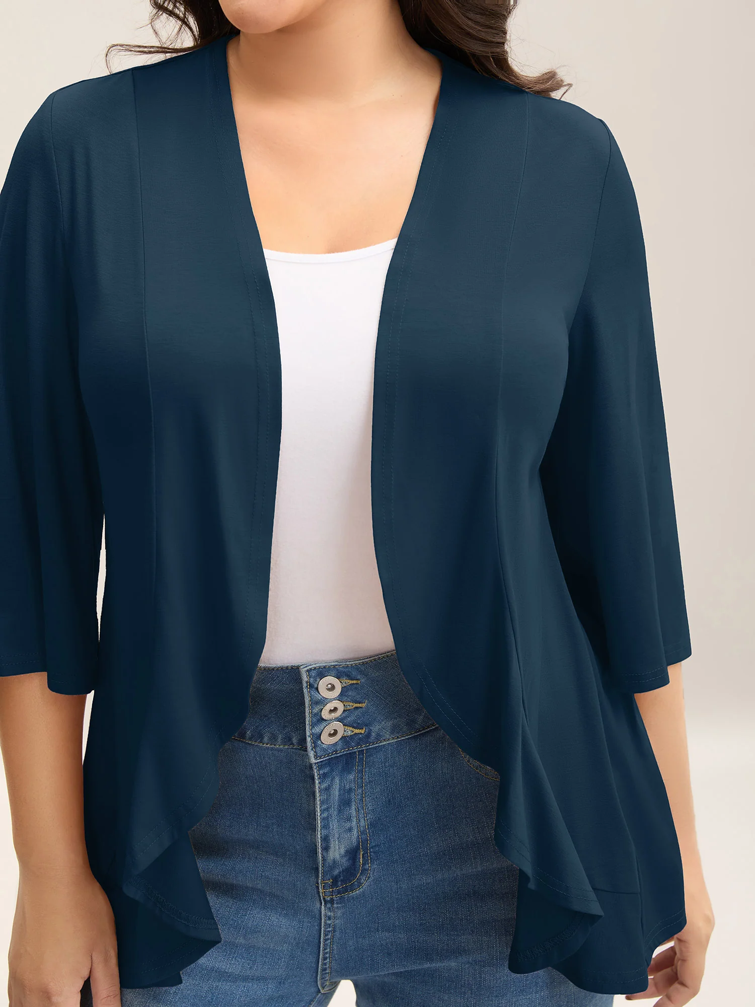 Lotus Hem Curvy Kimono Cover-Up - Image 10
