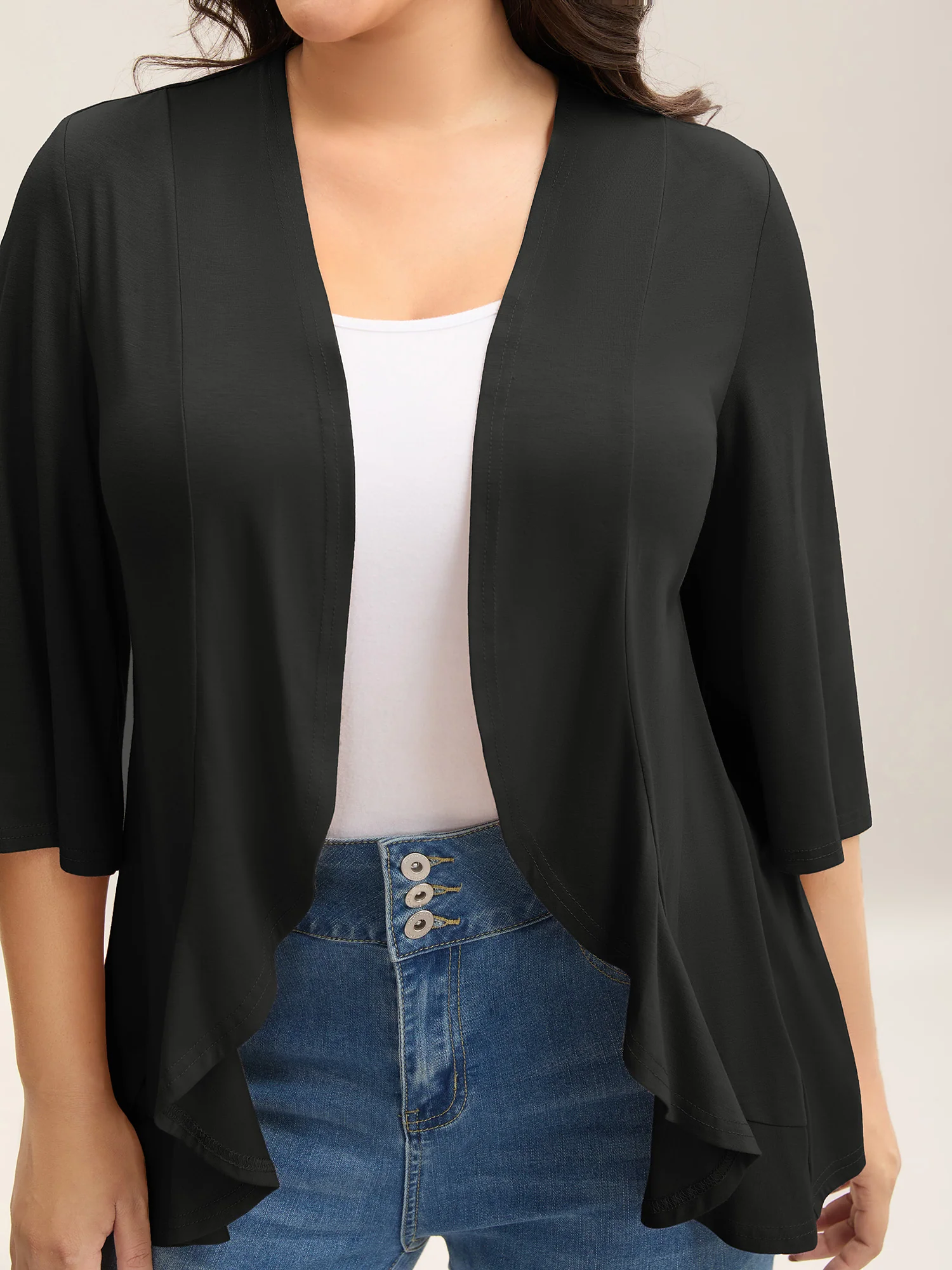 Lotus Hem Curvy Kimono Cover-Up - Image 2