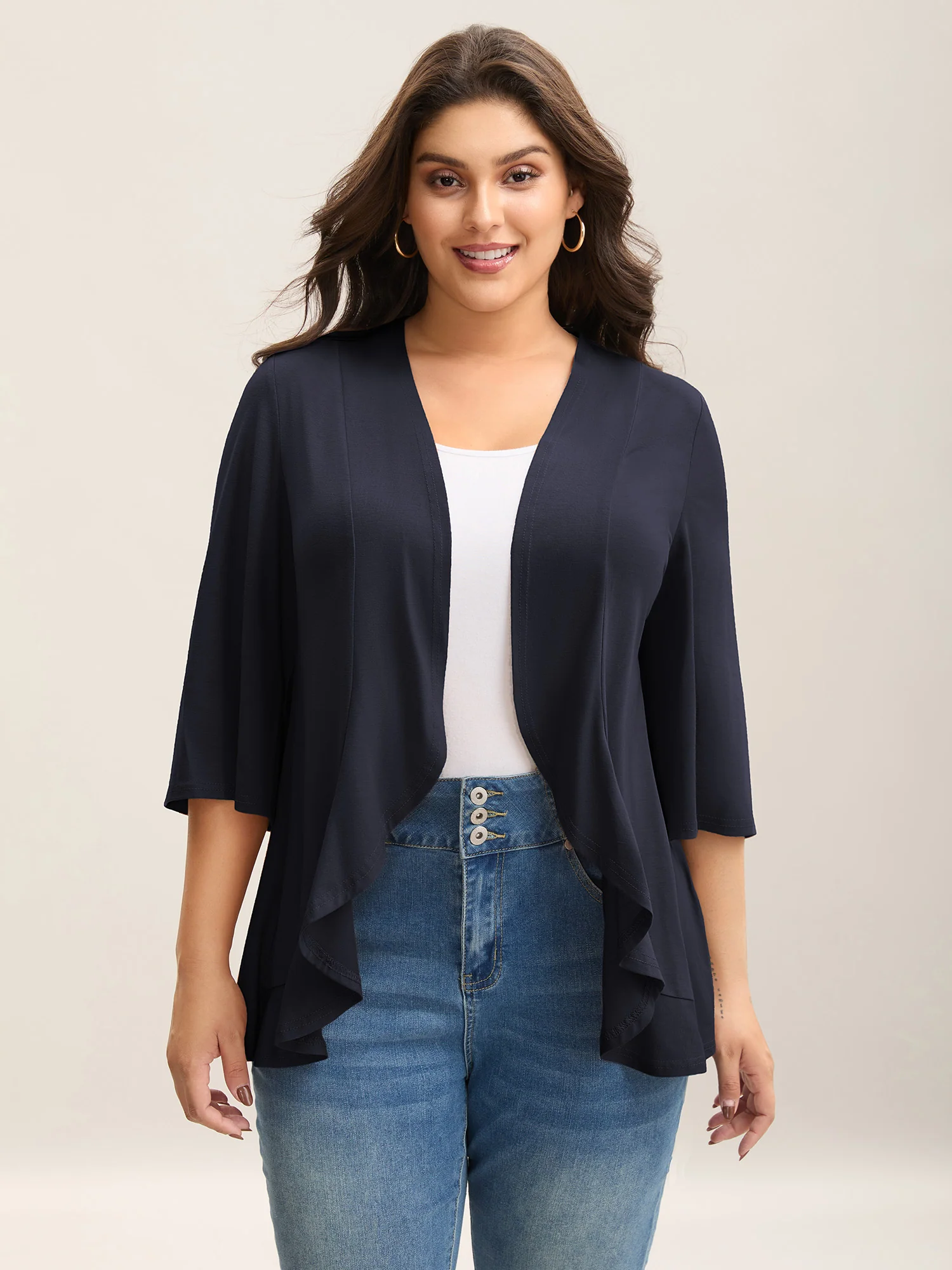 Lotus Hem Curvy Kimono Cover-Up - Image 5