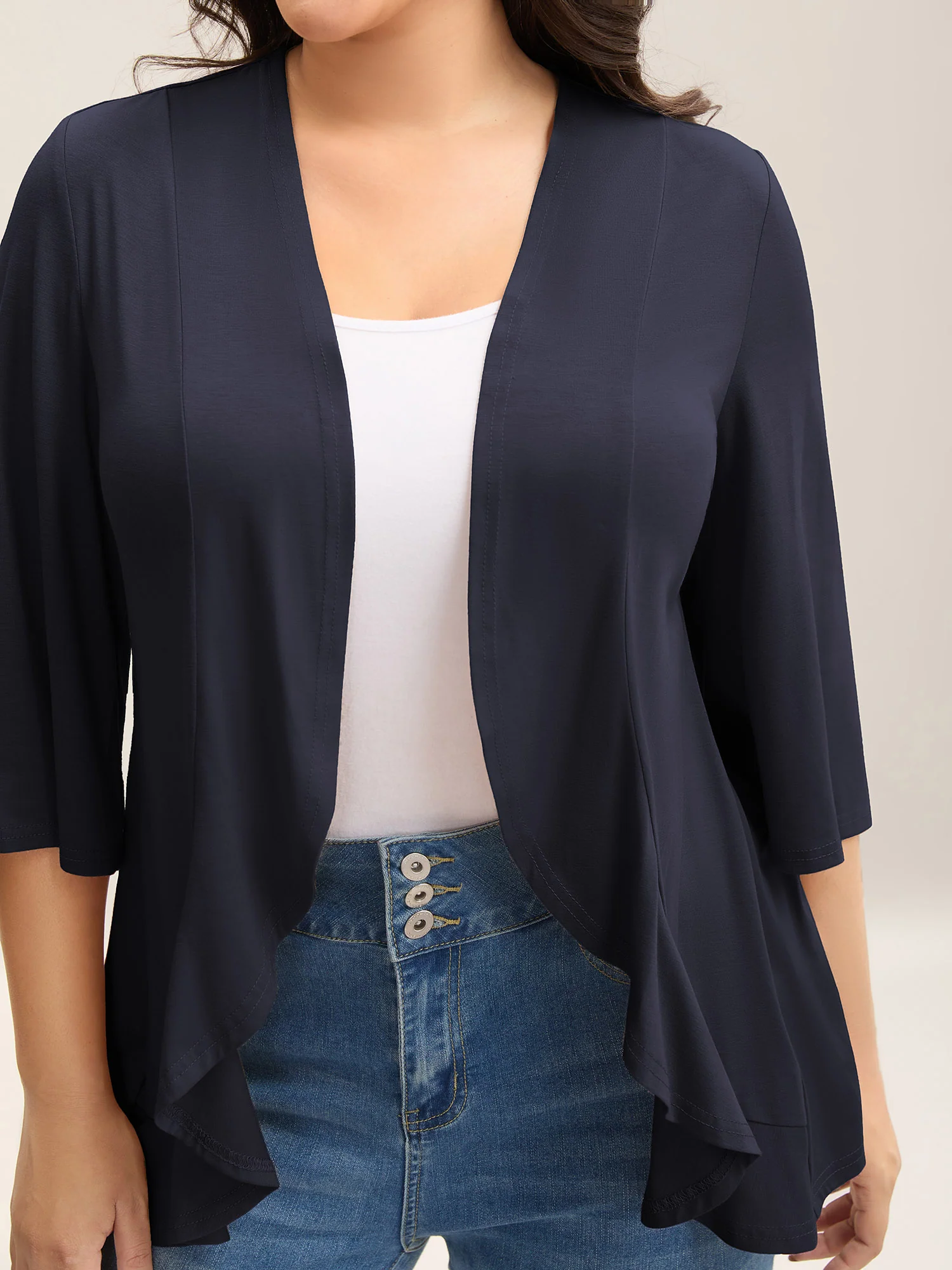 Lotus Hem Curvy Kimono Cover-Up - Image 6