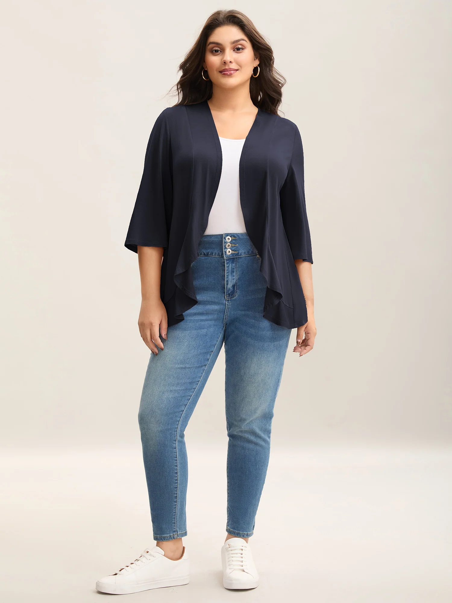 Lotus Hem Curvy Kimono Cover-Up - Image 7