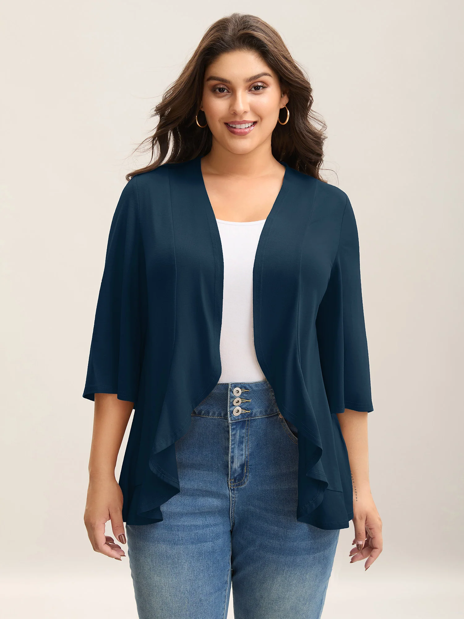 Lotus Hem Curvy Kimono Cover-Up - Image 9