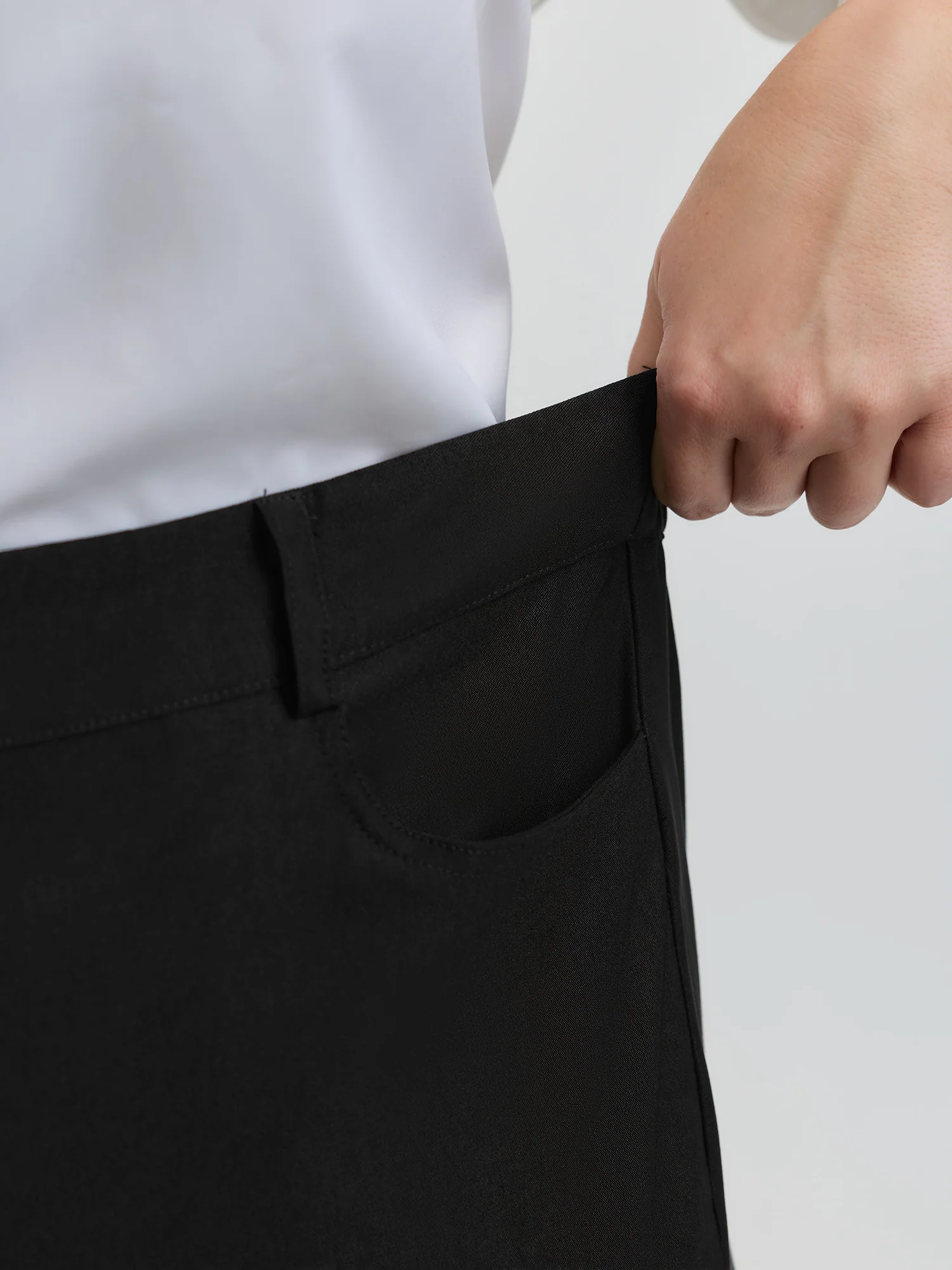 Lotus Leaf Hem Rough Edge Pants - Image 3