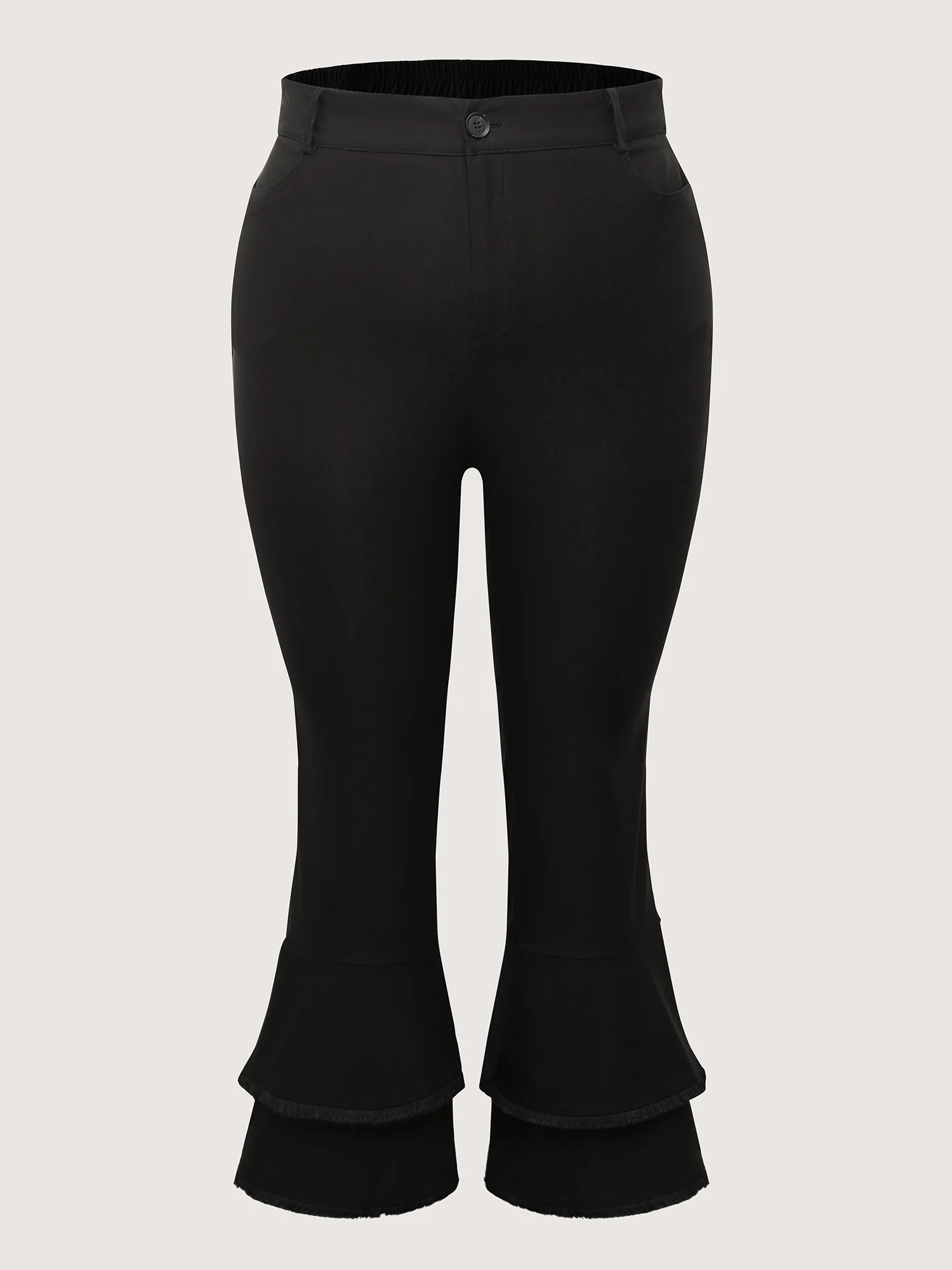 Lotus Leaf Hem Rough Edge Pants - Image 6