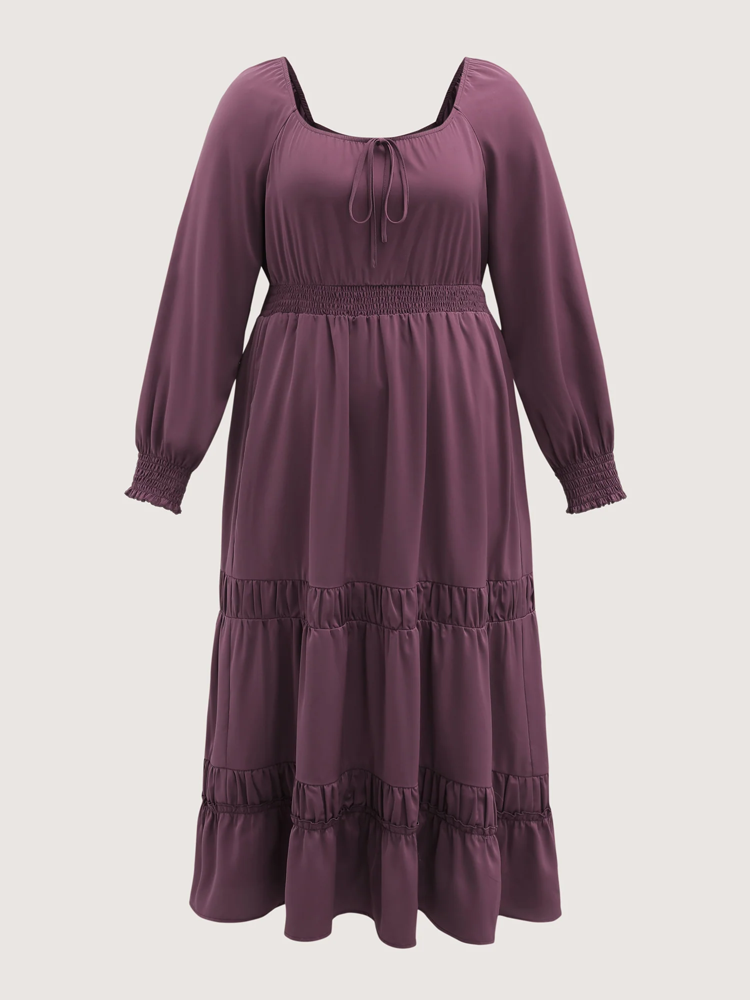 Lotus Leaf Shirred Waist Pockets Maxi Dress - Image 7