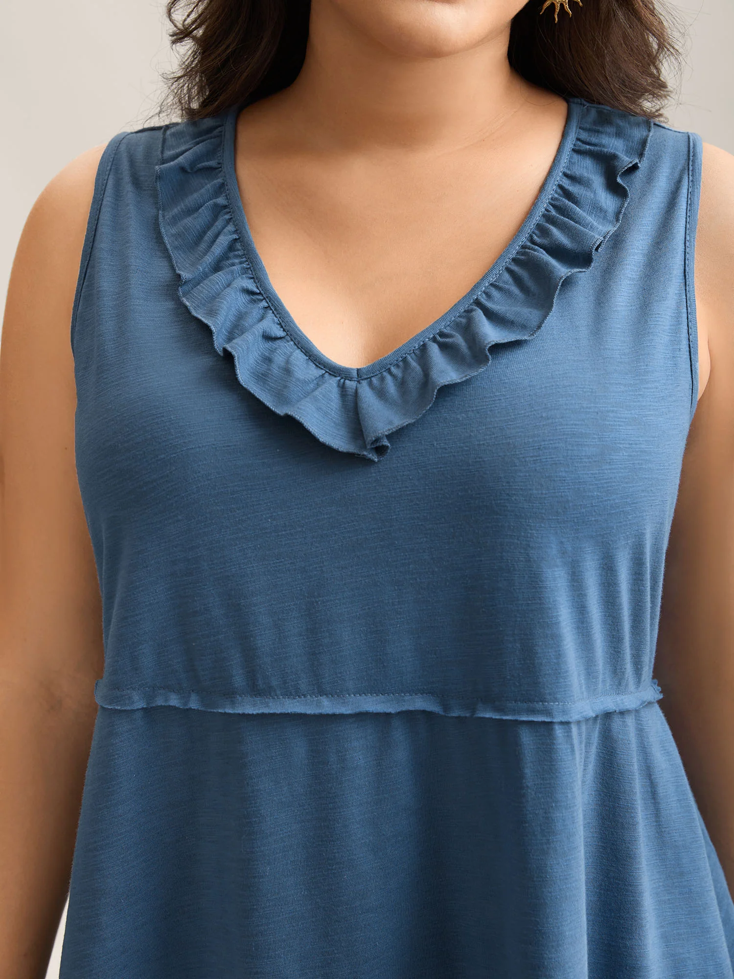 Lotus Neckline Bamboo Tank Top - Image 2