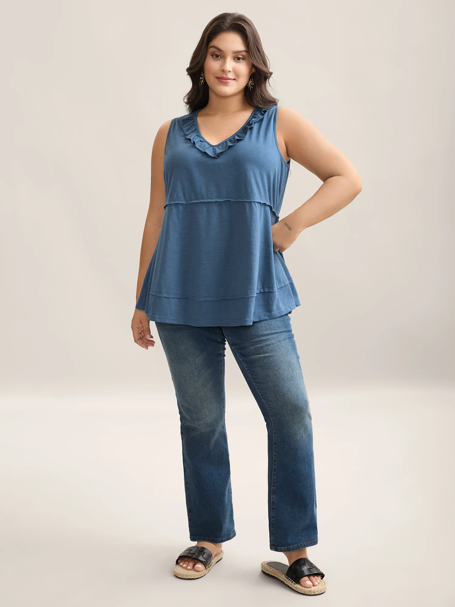 Lotus Neckline Bamboo Tank Top - Image 3