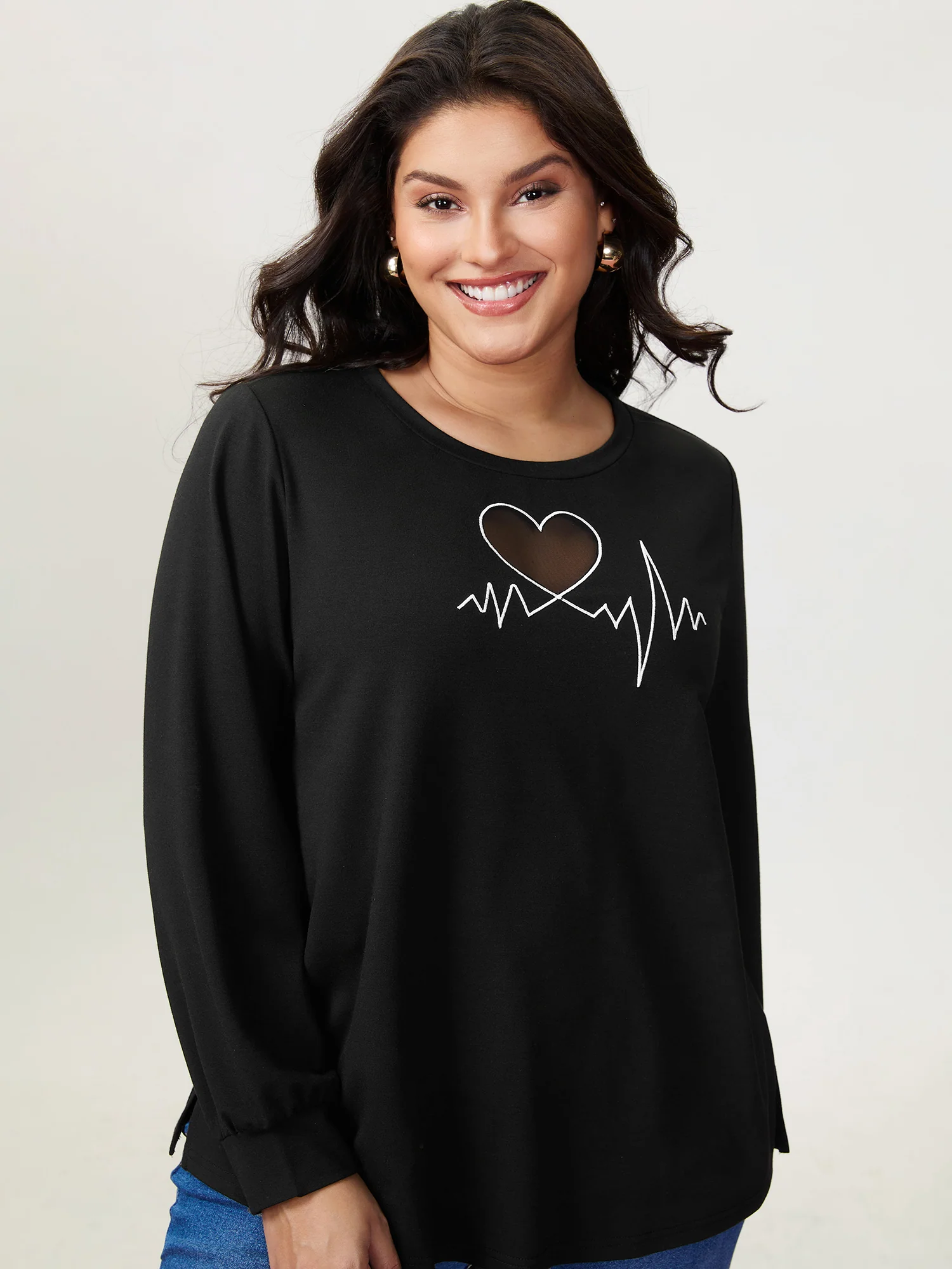 Love Notes Embroidery Cut-Out Sweatshirt - Image 3