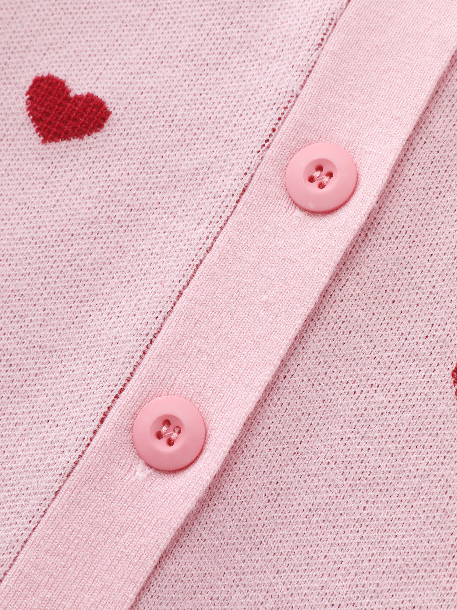 Love Pattern Jacquard Knit Cardigan - Image 5