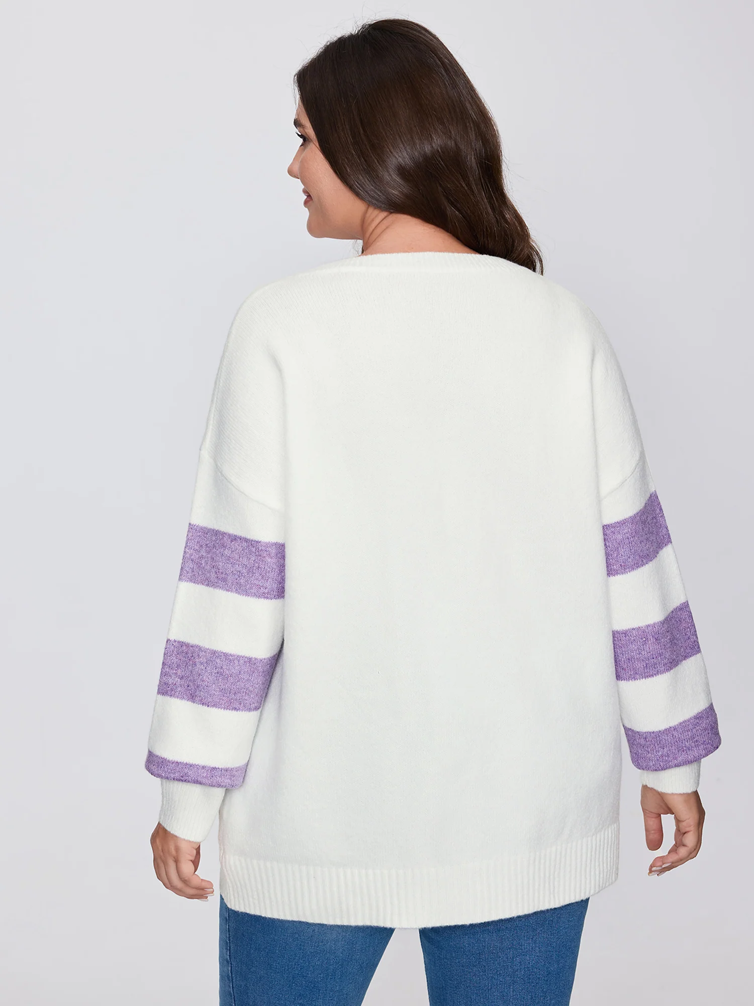 Love Pattern Jacquard Stripe Pullover - Image 4