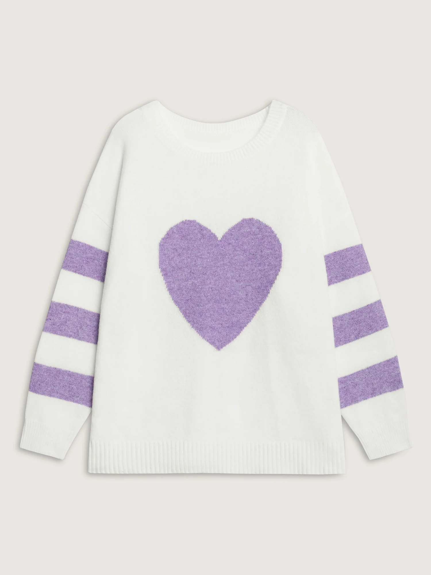 Love Pattern Jacquard Stripe Pullover - Image 5
