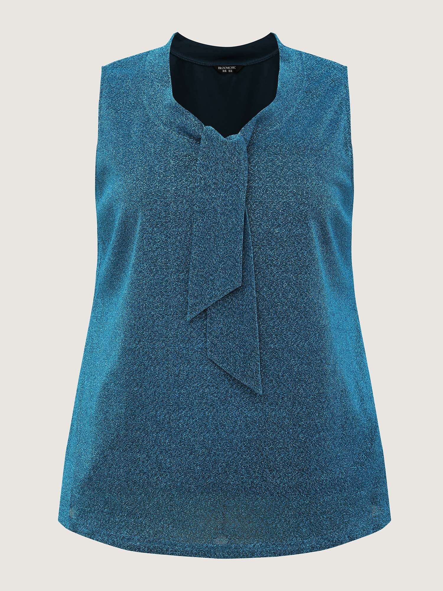 Lurex Butterfly Knot Collar Lined Tank Top - Image 7