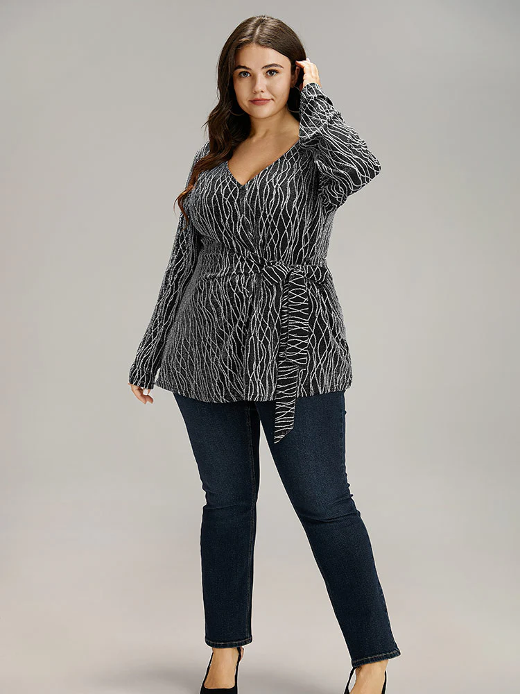 Lurex Geo Bowknot Front T-shirt - Image 4