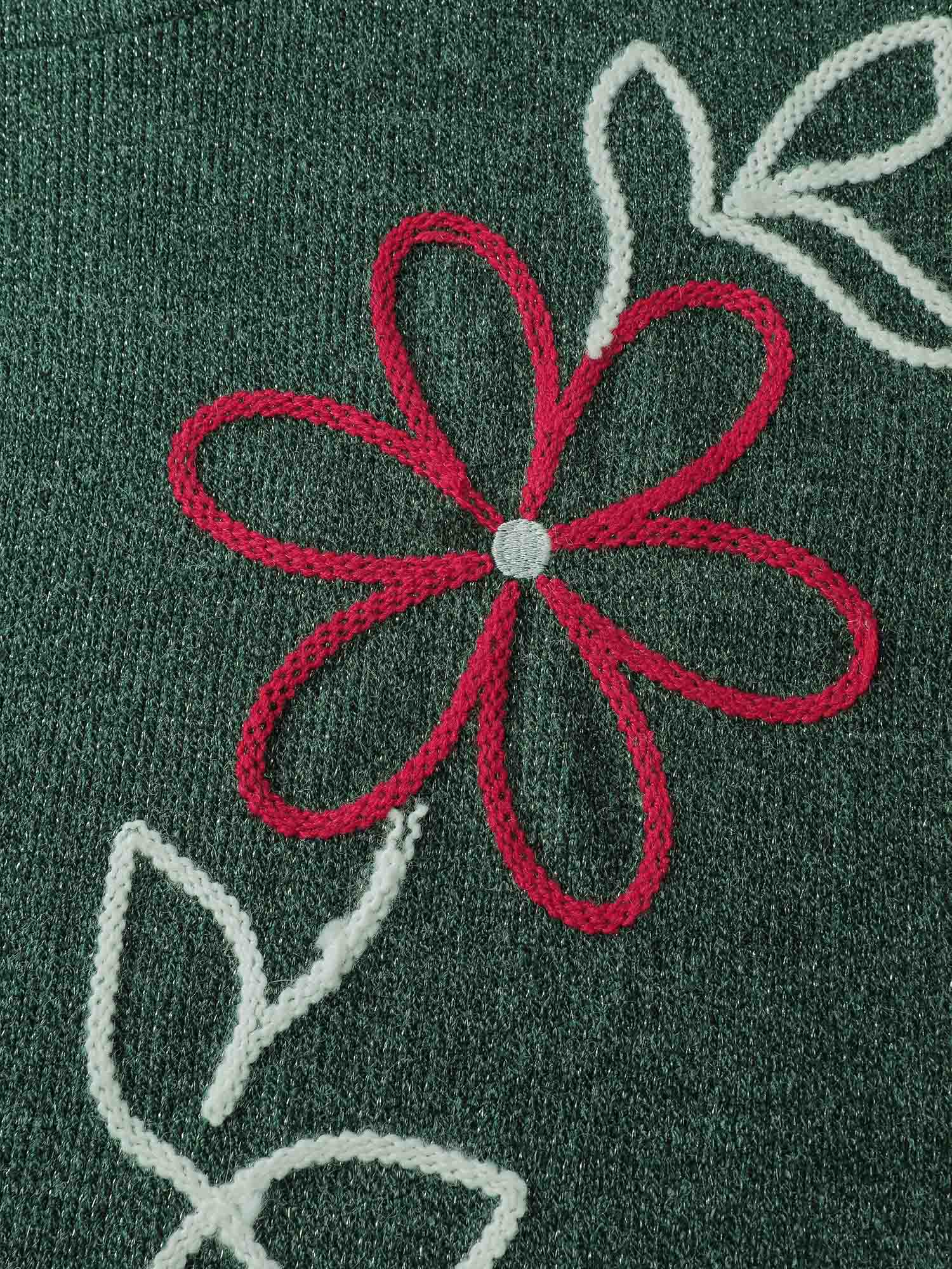 Lurex Textured Cord Embroidery Sweatshirt - Image 6