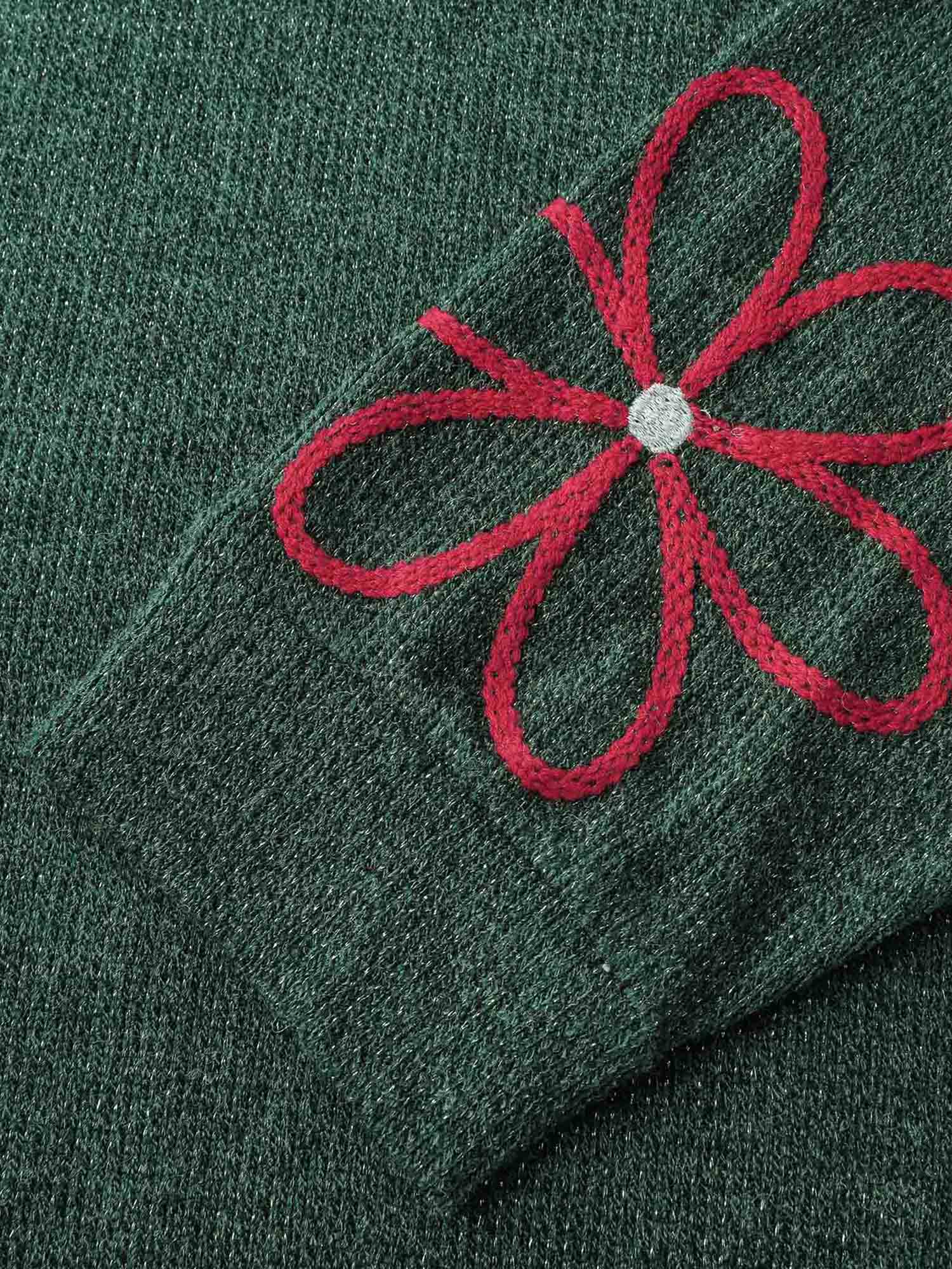 Lurex Textured Cord Embroidery Sweatshirt - Image 7