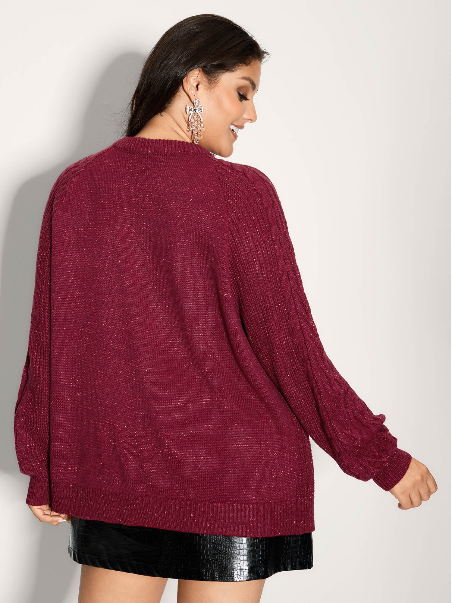 Lurex Twist Button Knit Cardigan - Image 5