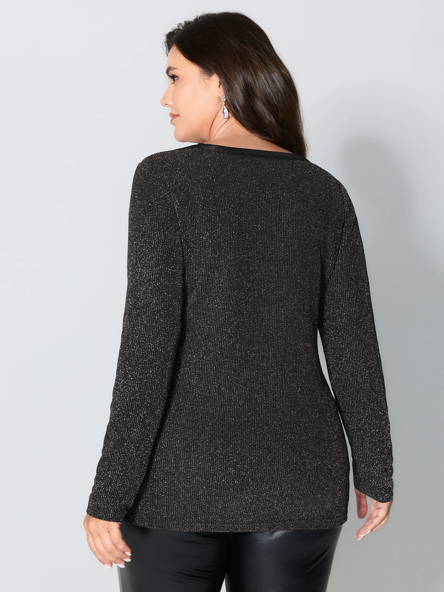 Luxe Feel Button Fitted T-Shirt - Image 4