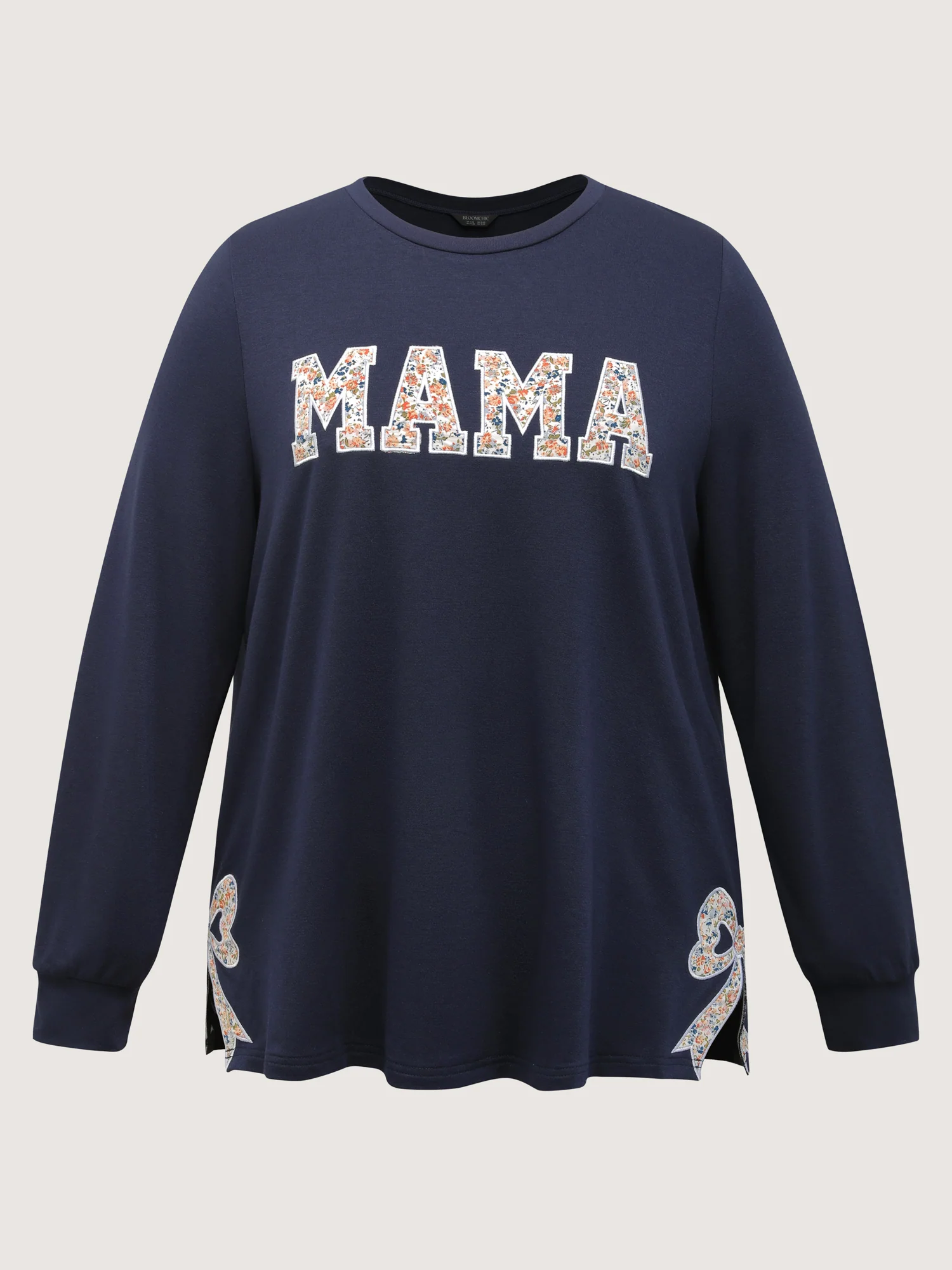 Mama Applique Embroidery Round Neck Sweatshirt - Image 5