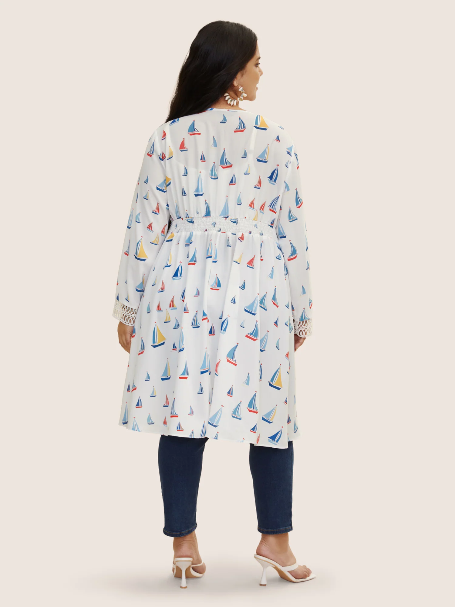 Marine Elements Knotted Cut Out Kimono - Image 3