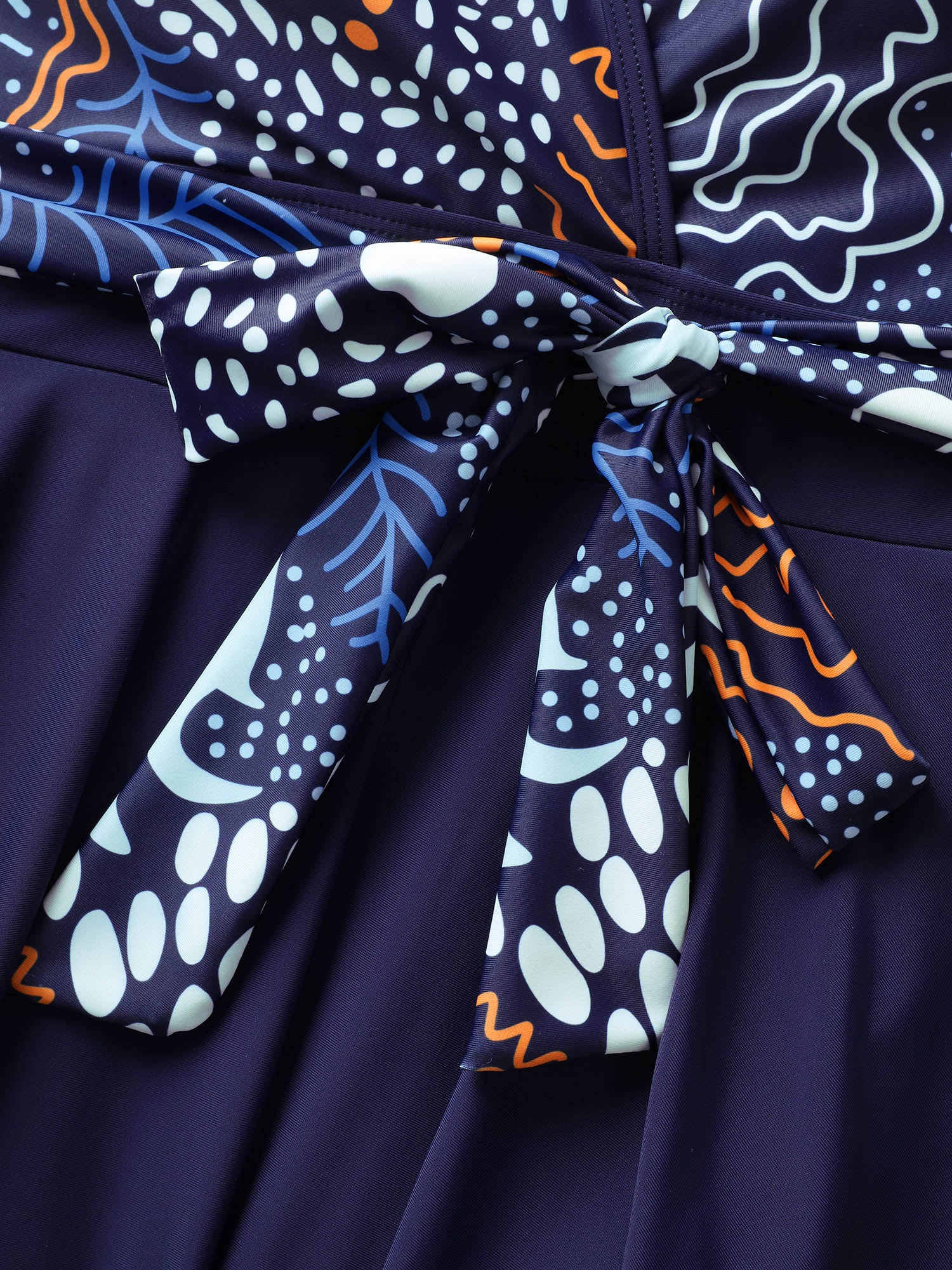 Marine Elements Patchwork Tie Knot Swim Dress - Image 5