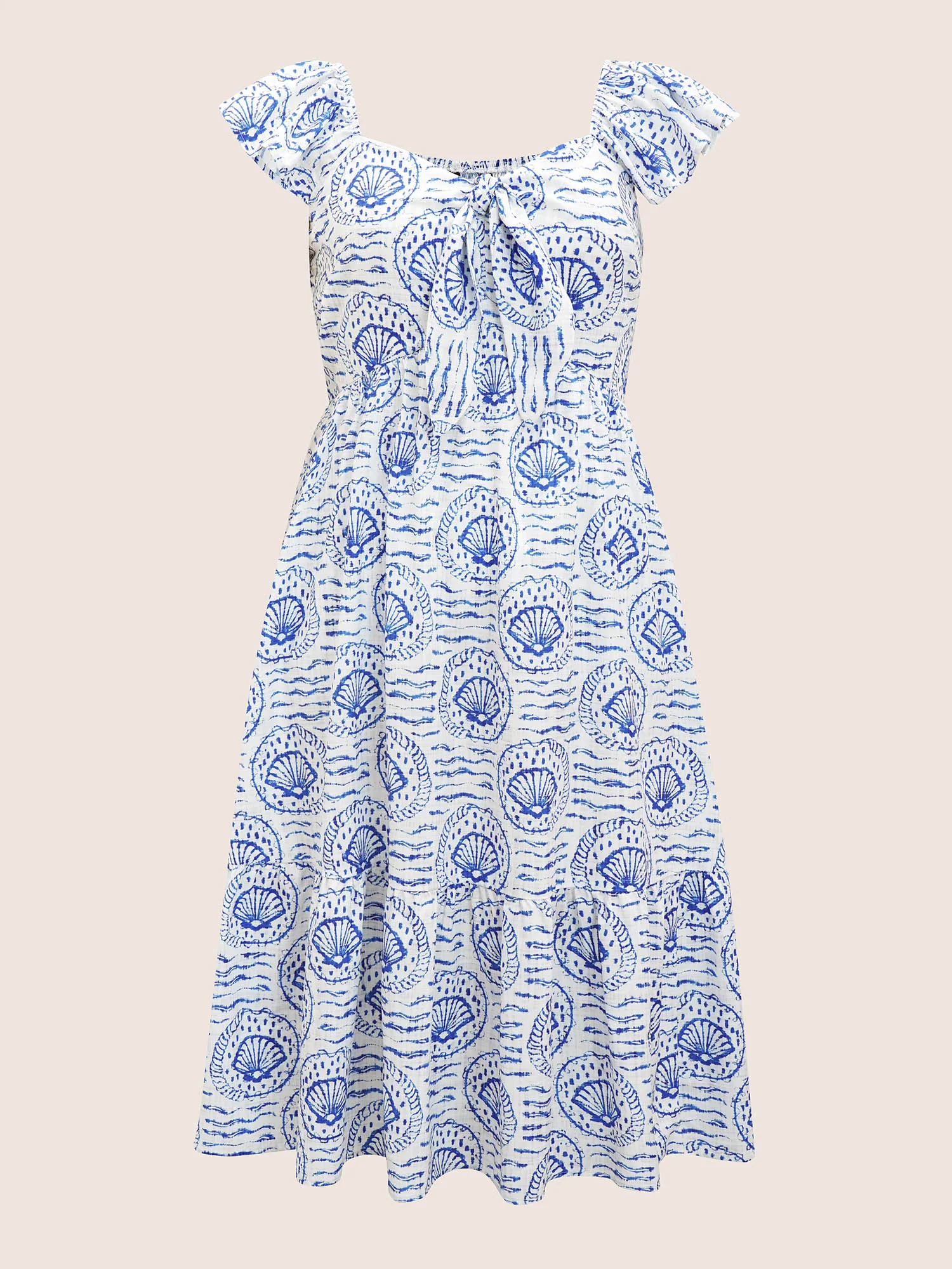 Marine Elements Ruffles Tie Knot Maxi Dress - Image 7