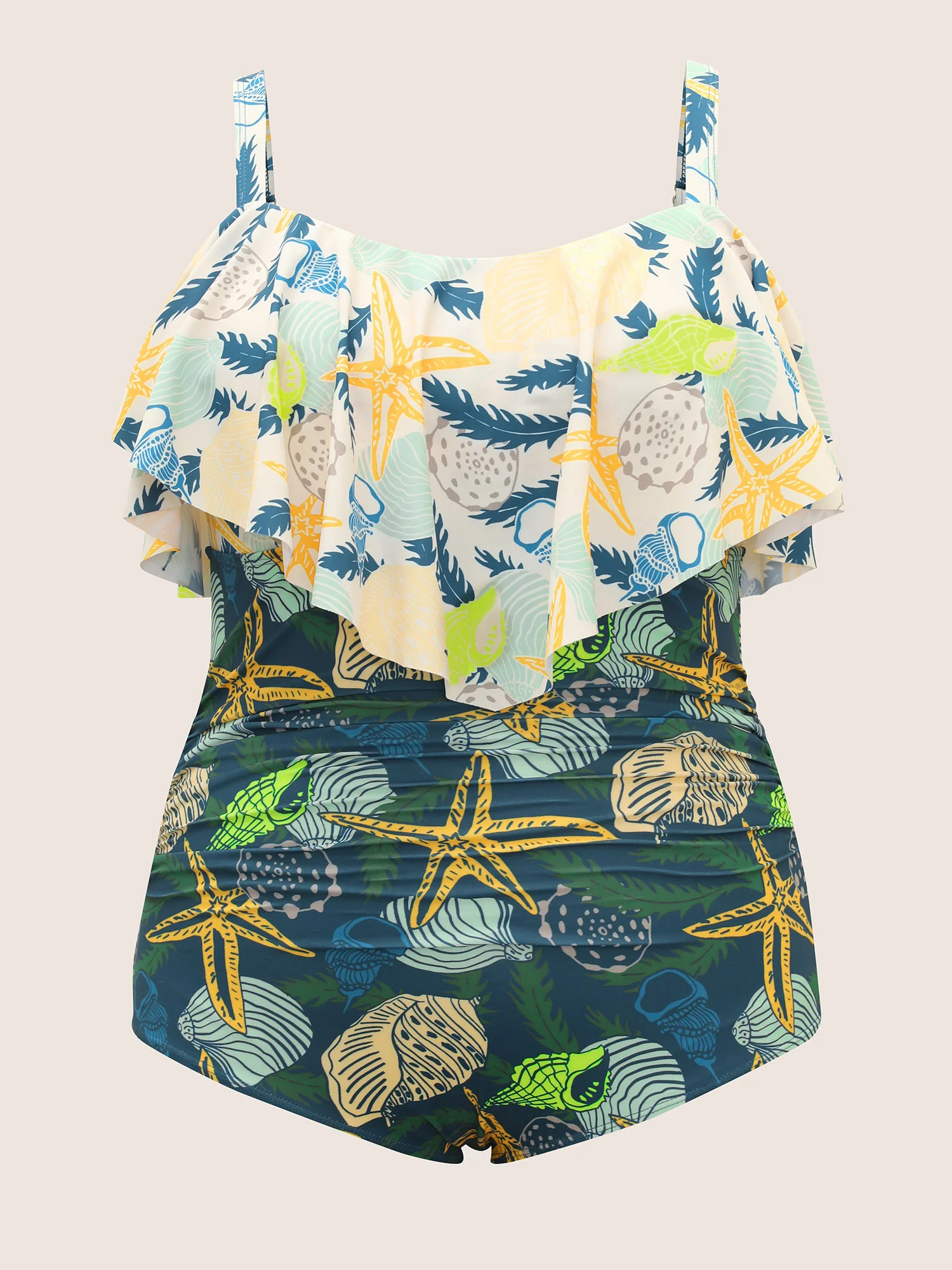 Marine Elements Tiered Ruffles One Piece Swimsuit - Image 7