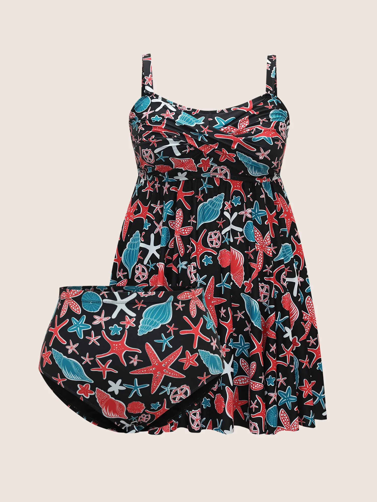 Marine Elements Twist Front Gathered Swim Dress - Image 10
