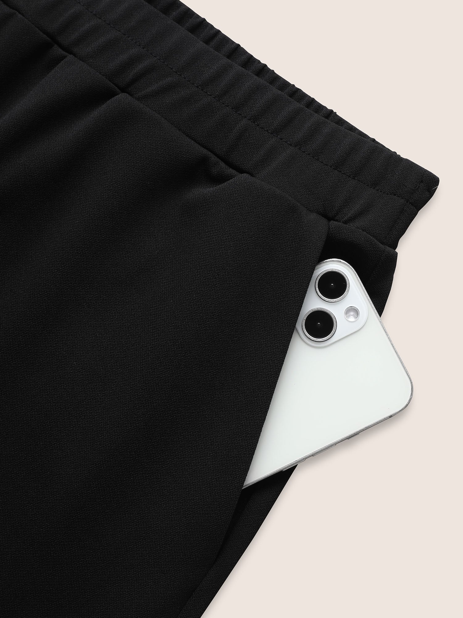 Medium stretch Laser Cut Elastic Waist Pants - Image 5