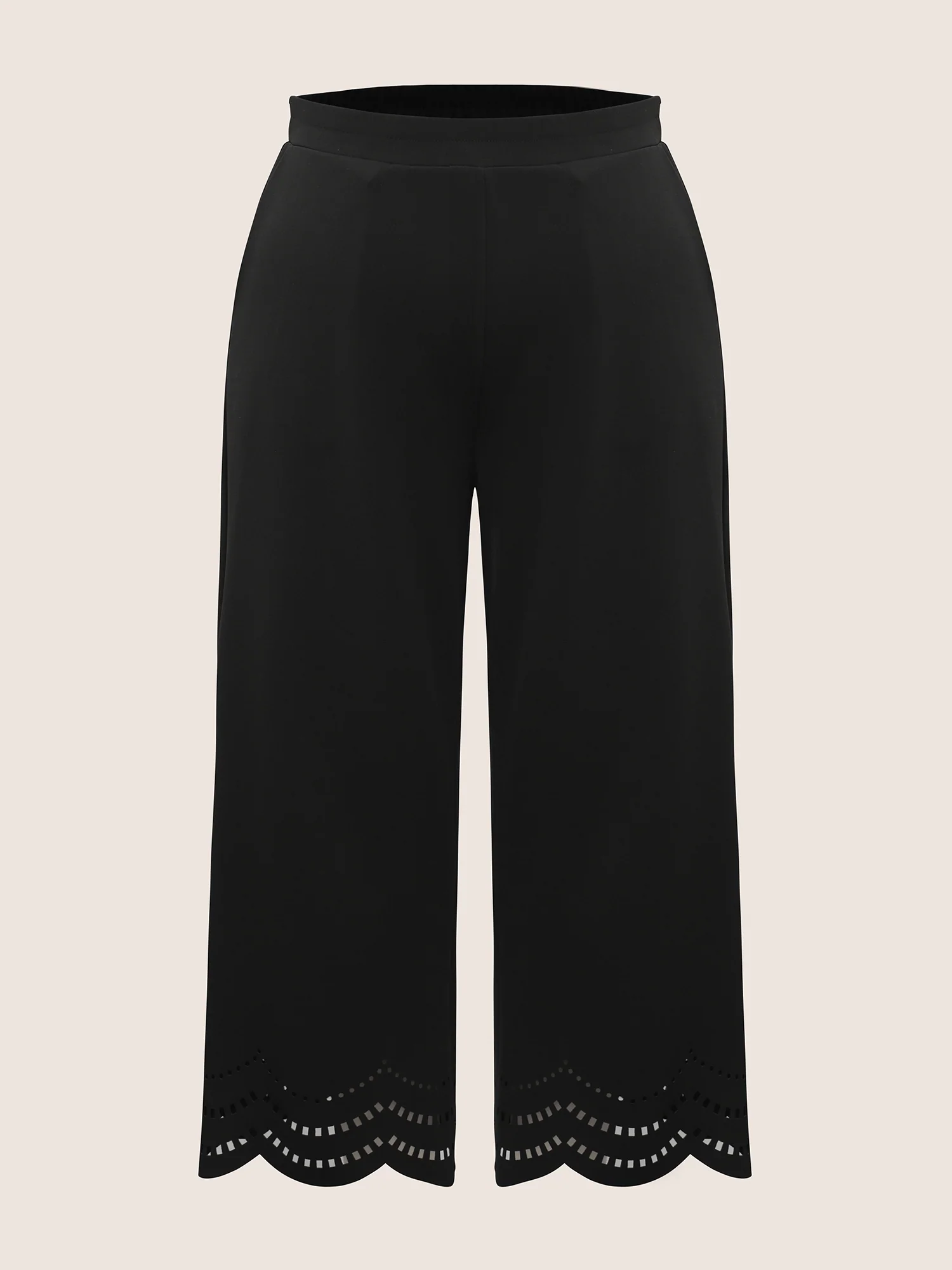 Medium stretch Laser Cut Elastic Waist Pants - Image 6