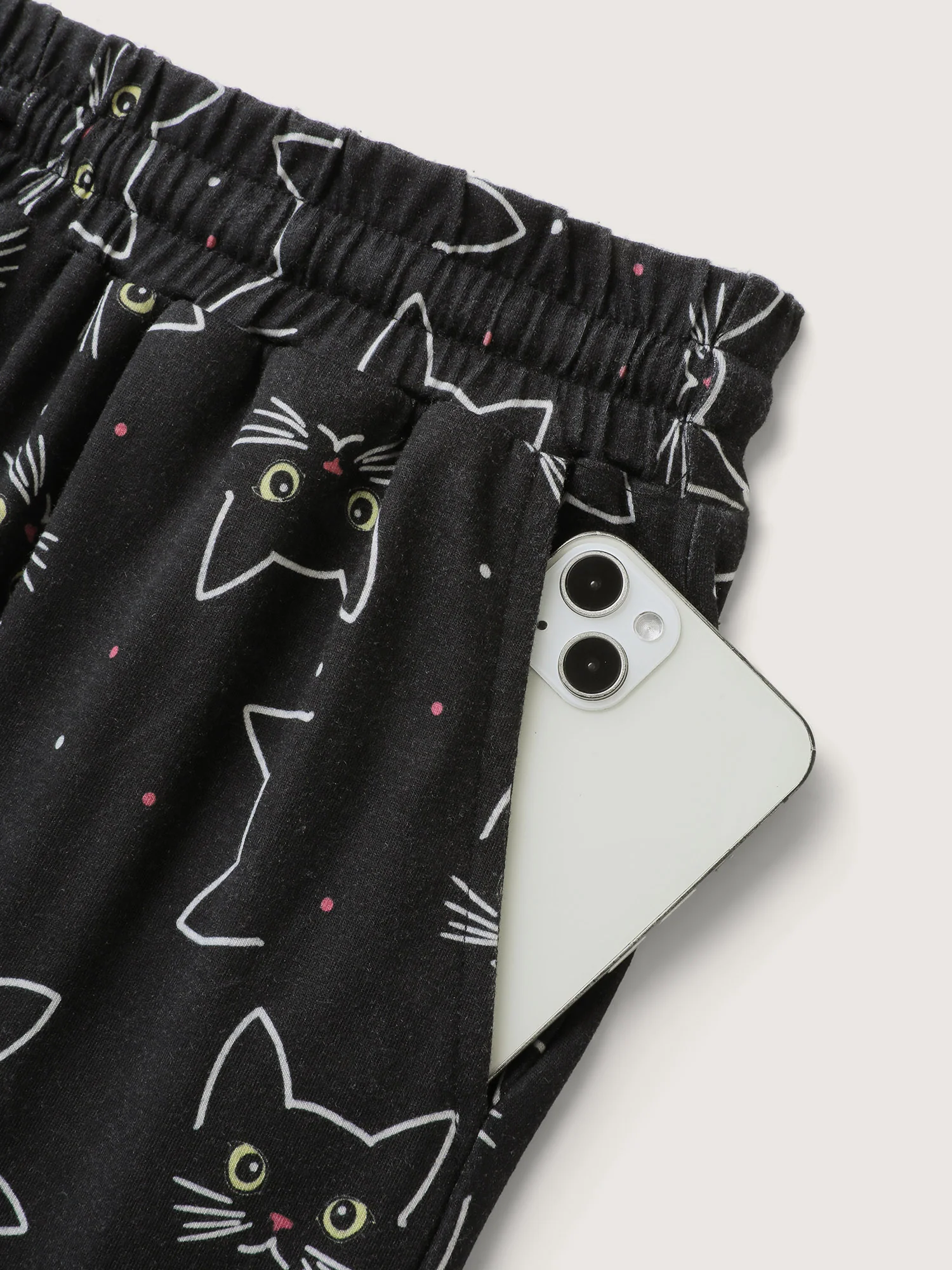 Meow Halloween Print Wide-Leg Lounge Pants - Image 7