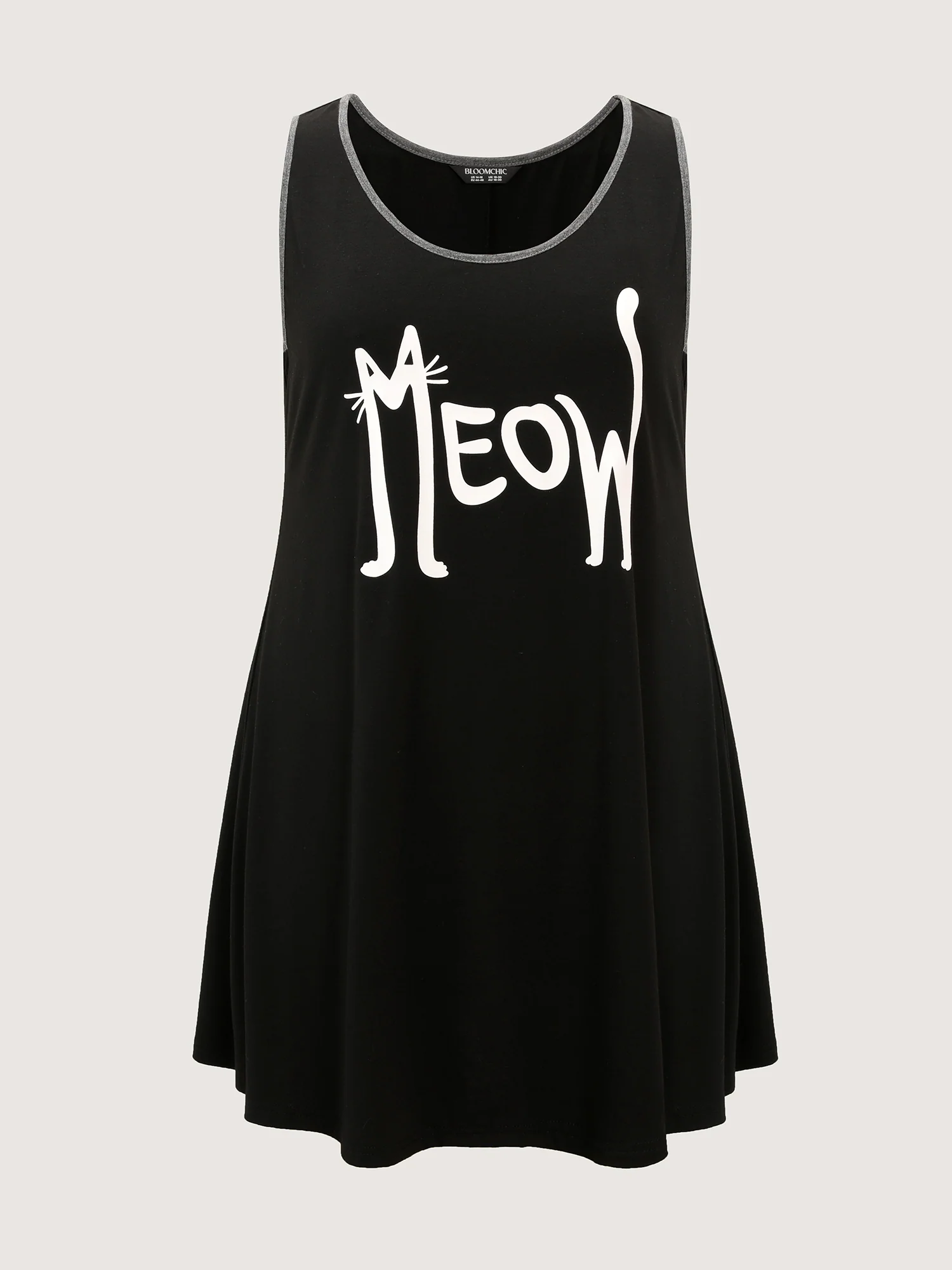Meow Print Color Contrast Lounge Dress - Image 5