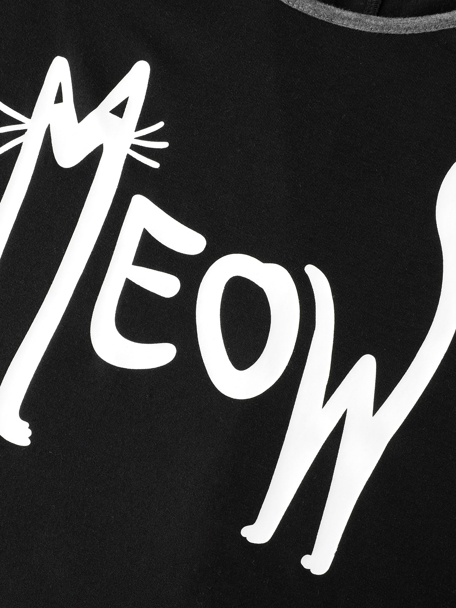 Meow Print Color Contrast Lounge Dress - Image 6
