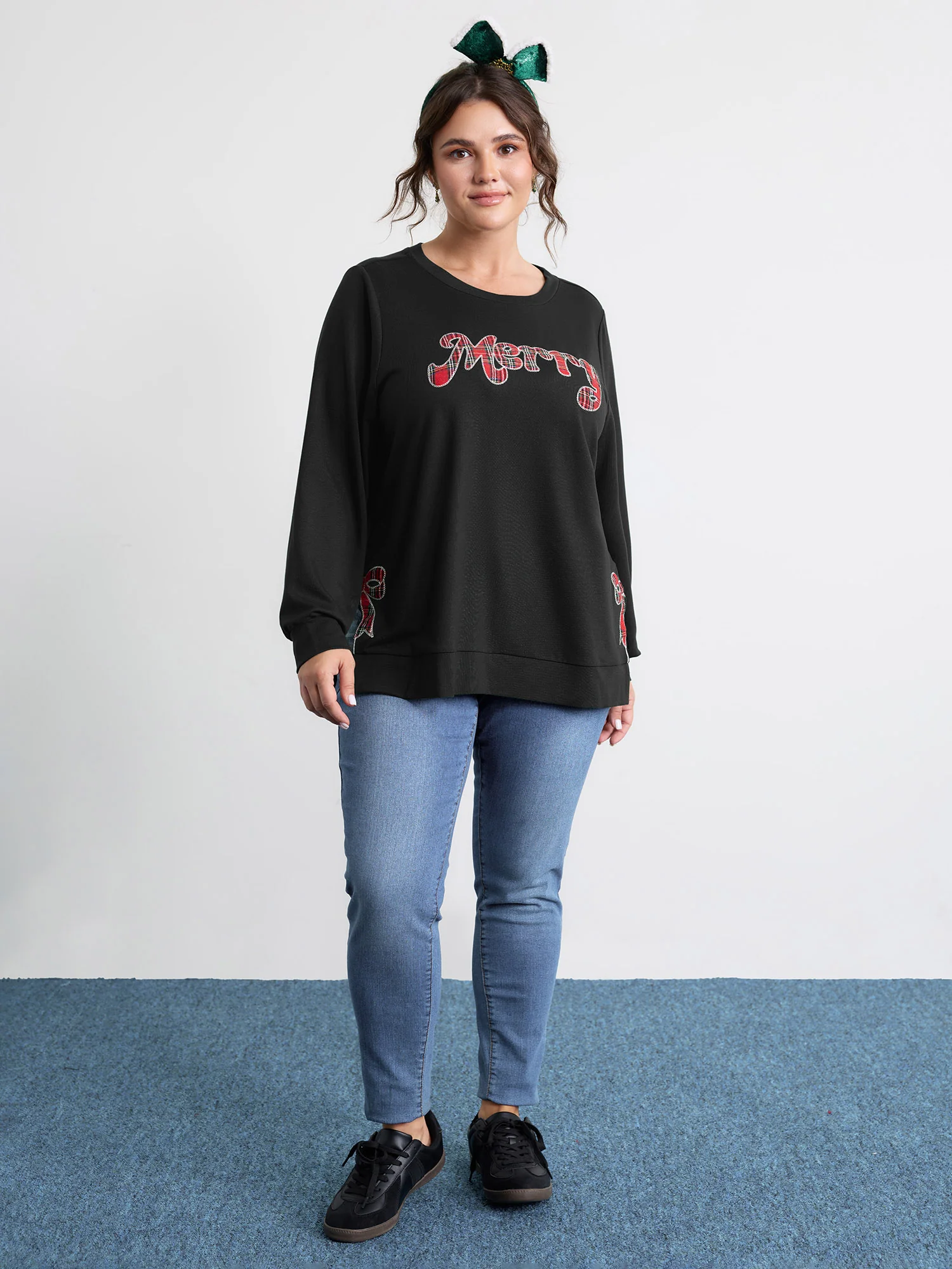 Merry Applique Embroidery Sweatshirt - Image 10