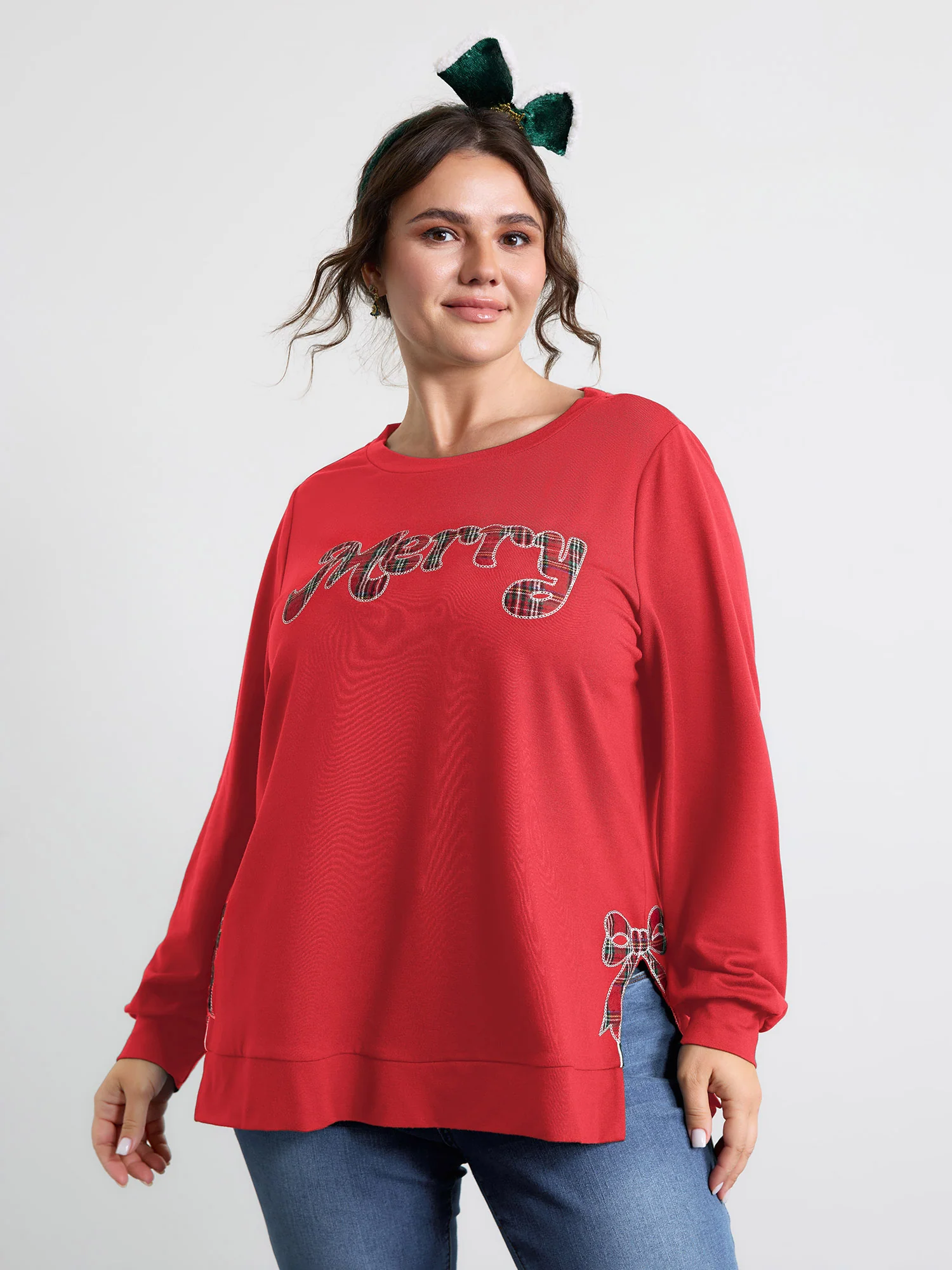 Merry Applique Embroidery Sweatshirt - Image 19