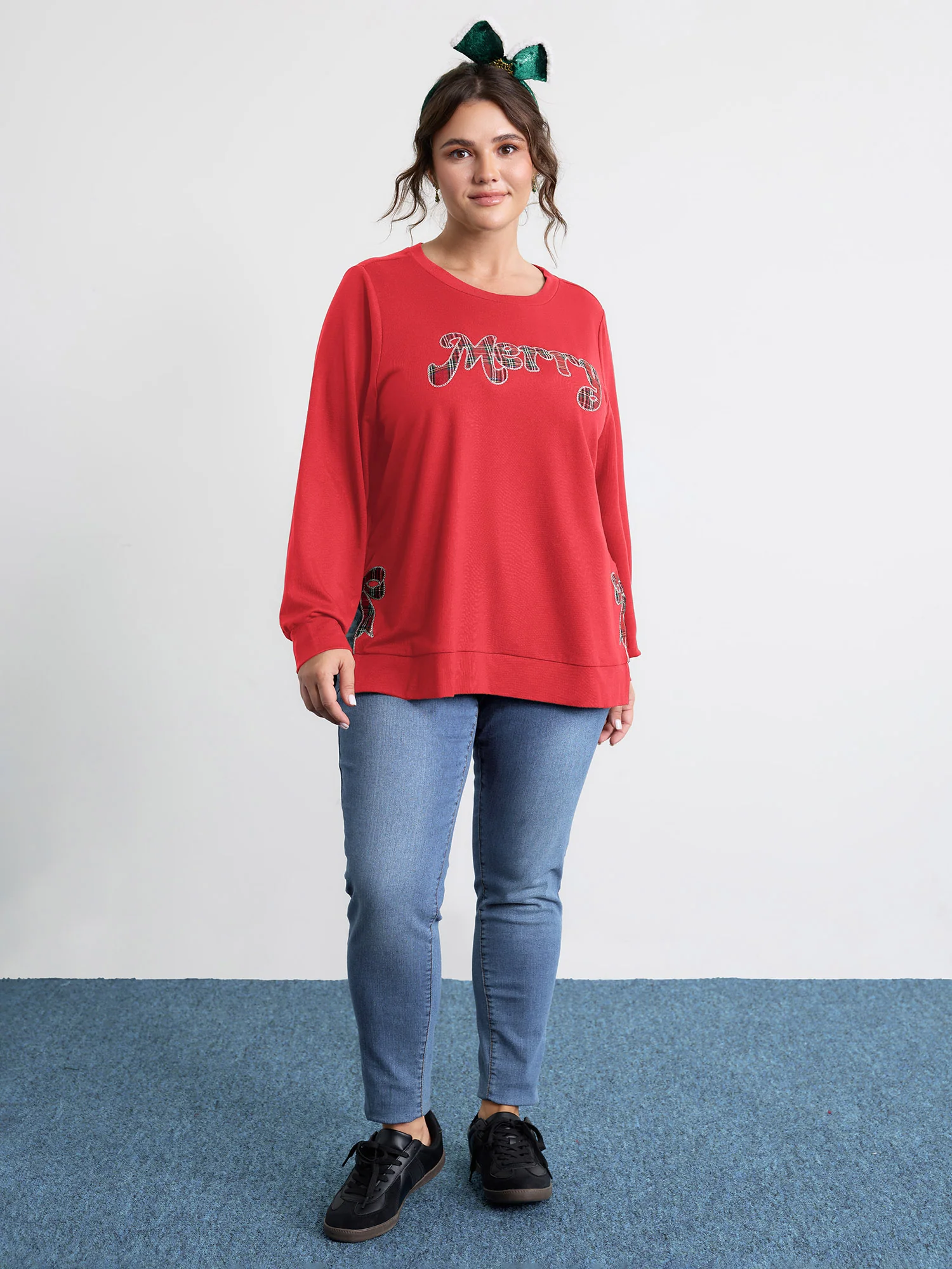 Merry Applique Embroidery Sweatshirt - Image 20