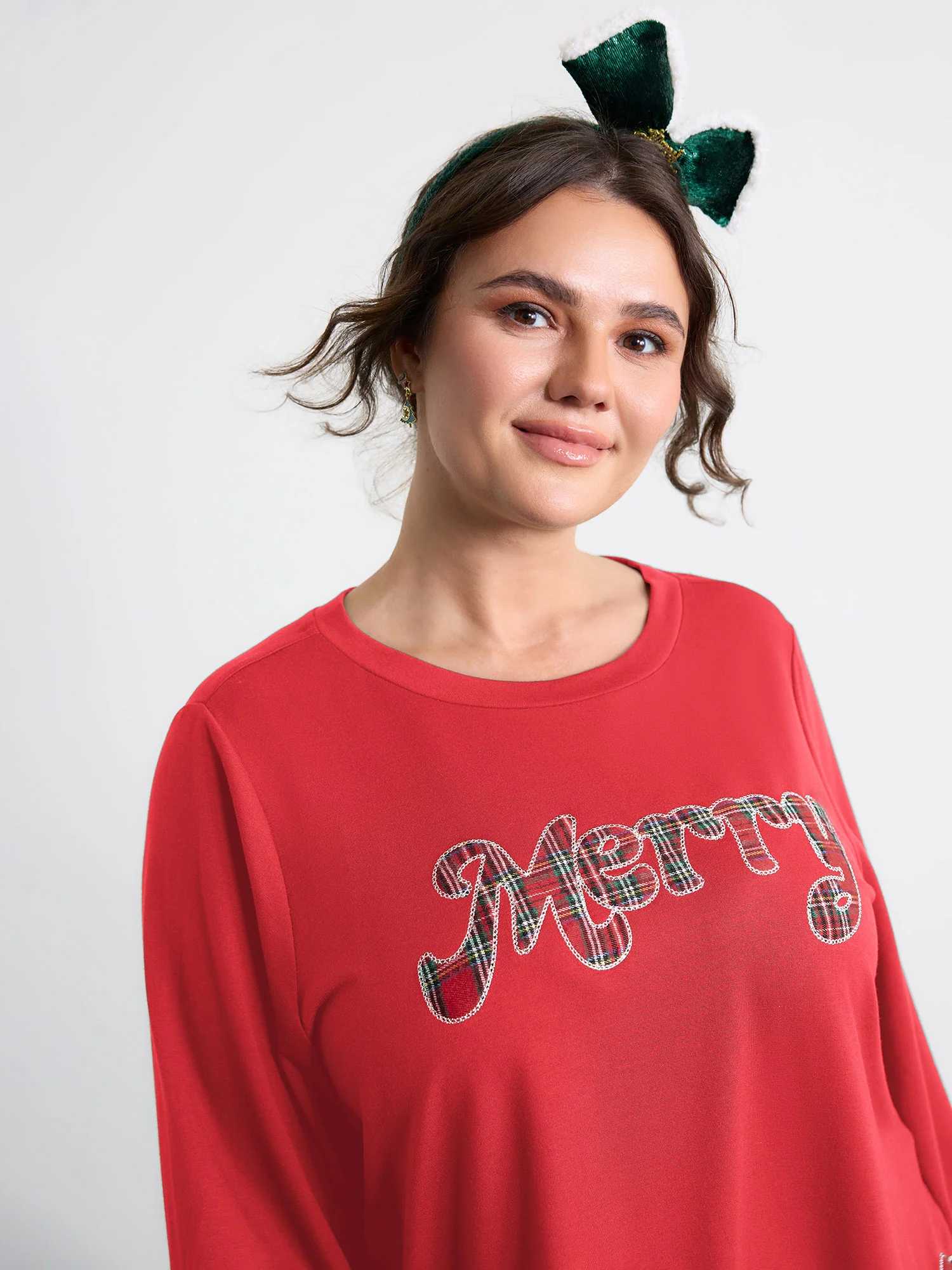 Merry Applique Embroidery Sweatshirt - Image 21