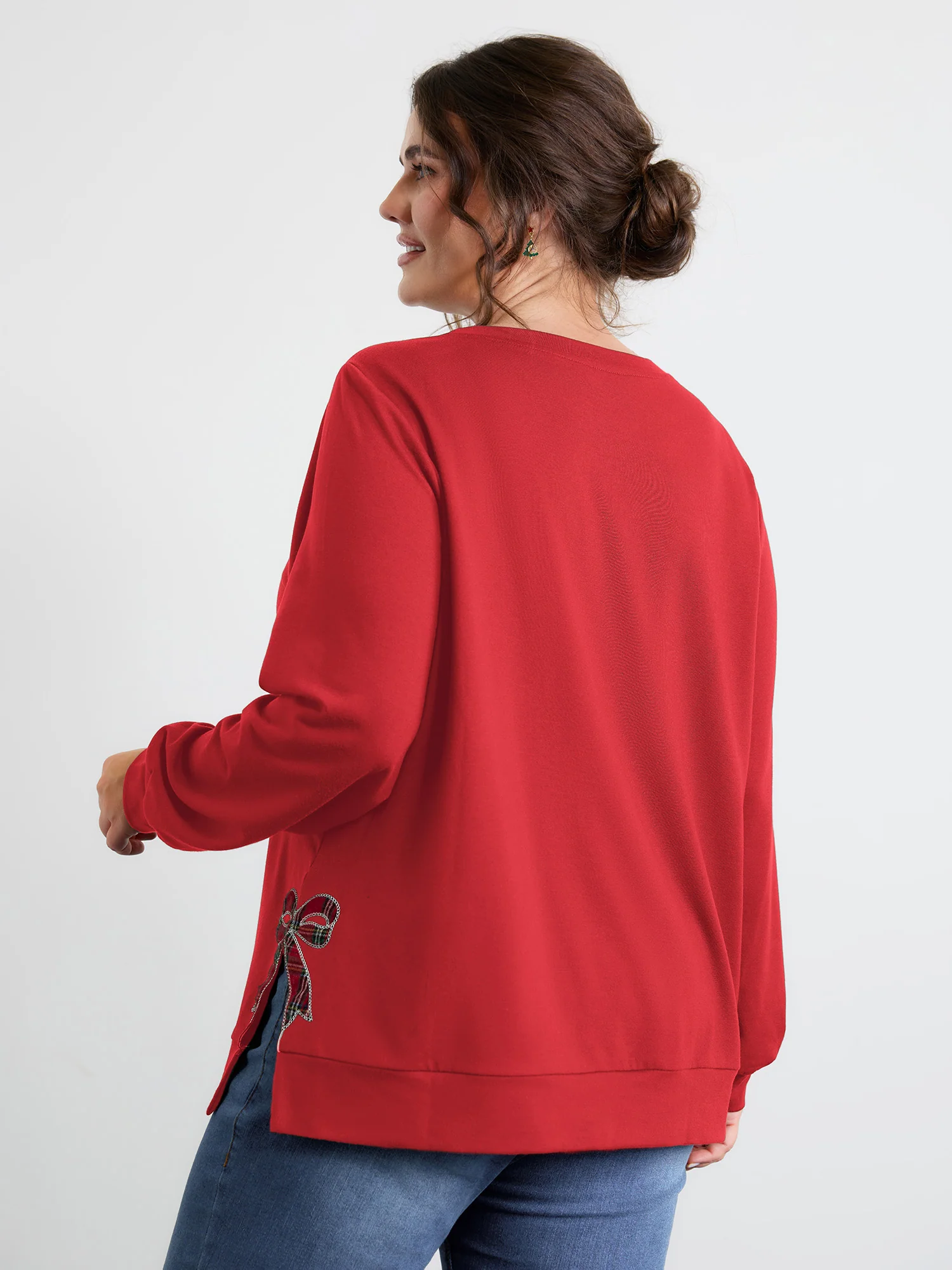 Merry Applique Embroidery Sweatshirt - Image 23